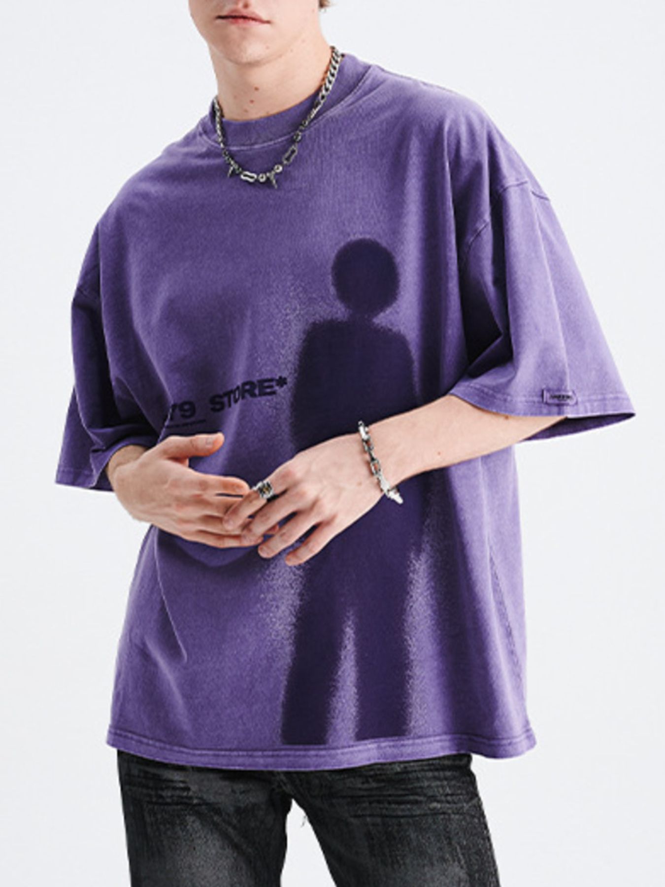 Men's Vintage Washed Graphic Round Neck T-Shirt