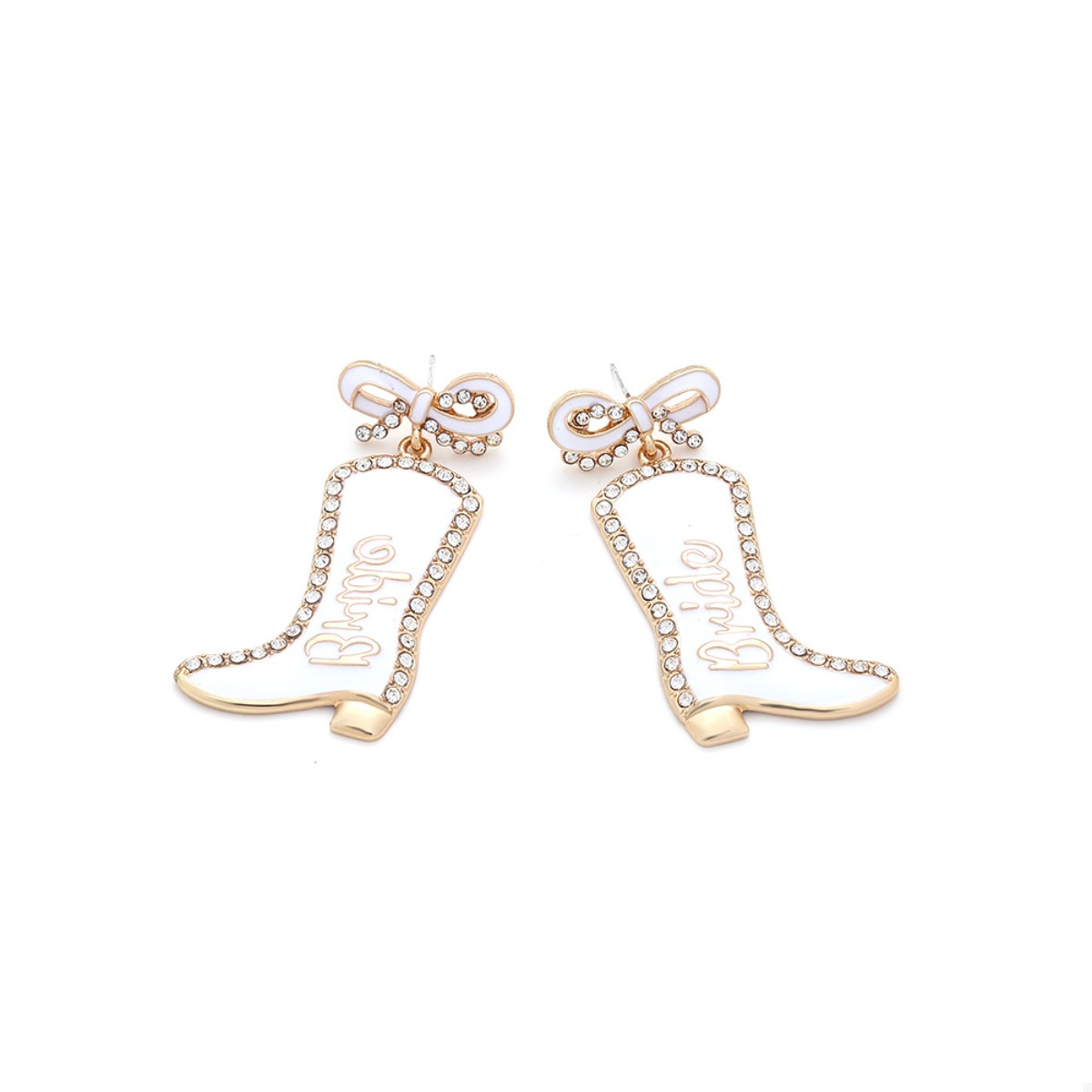 Cowgirl Boot Dangle Earrings with Bow