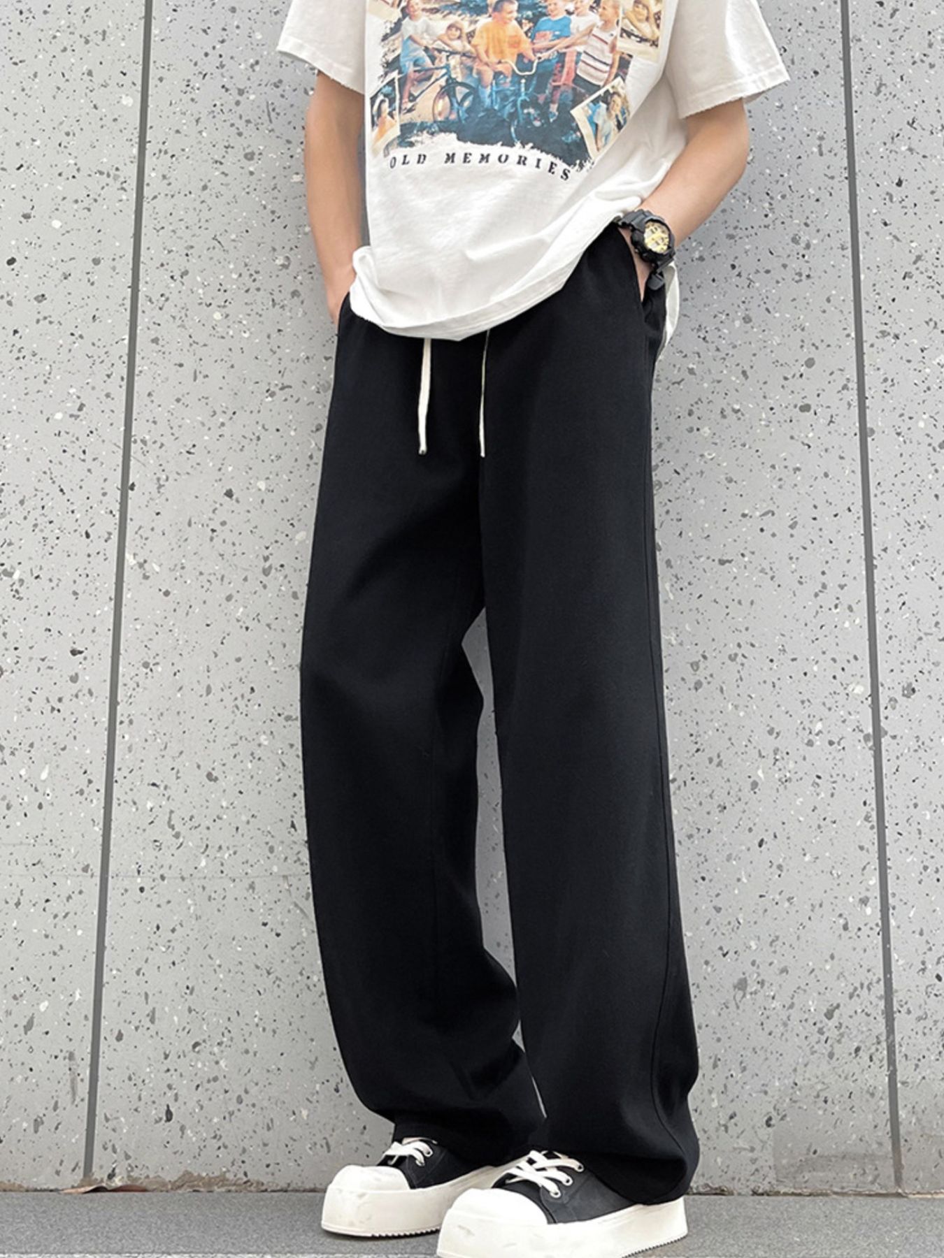 Men's Full Size Drawstring Wide Leg Pants Plus Size