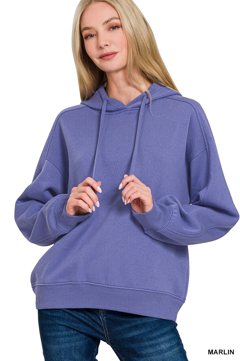 Drawstring Relaxed Fit Fleece Hoodie