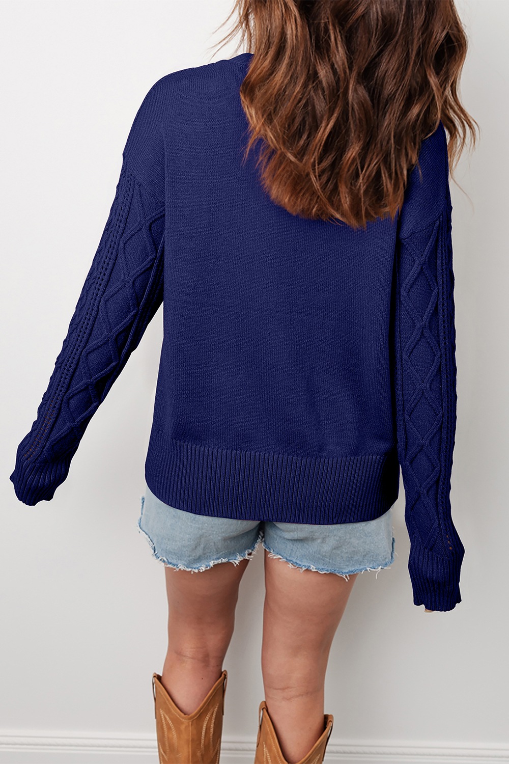 Classic Texture Knit Long Sleeve Sweater