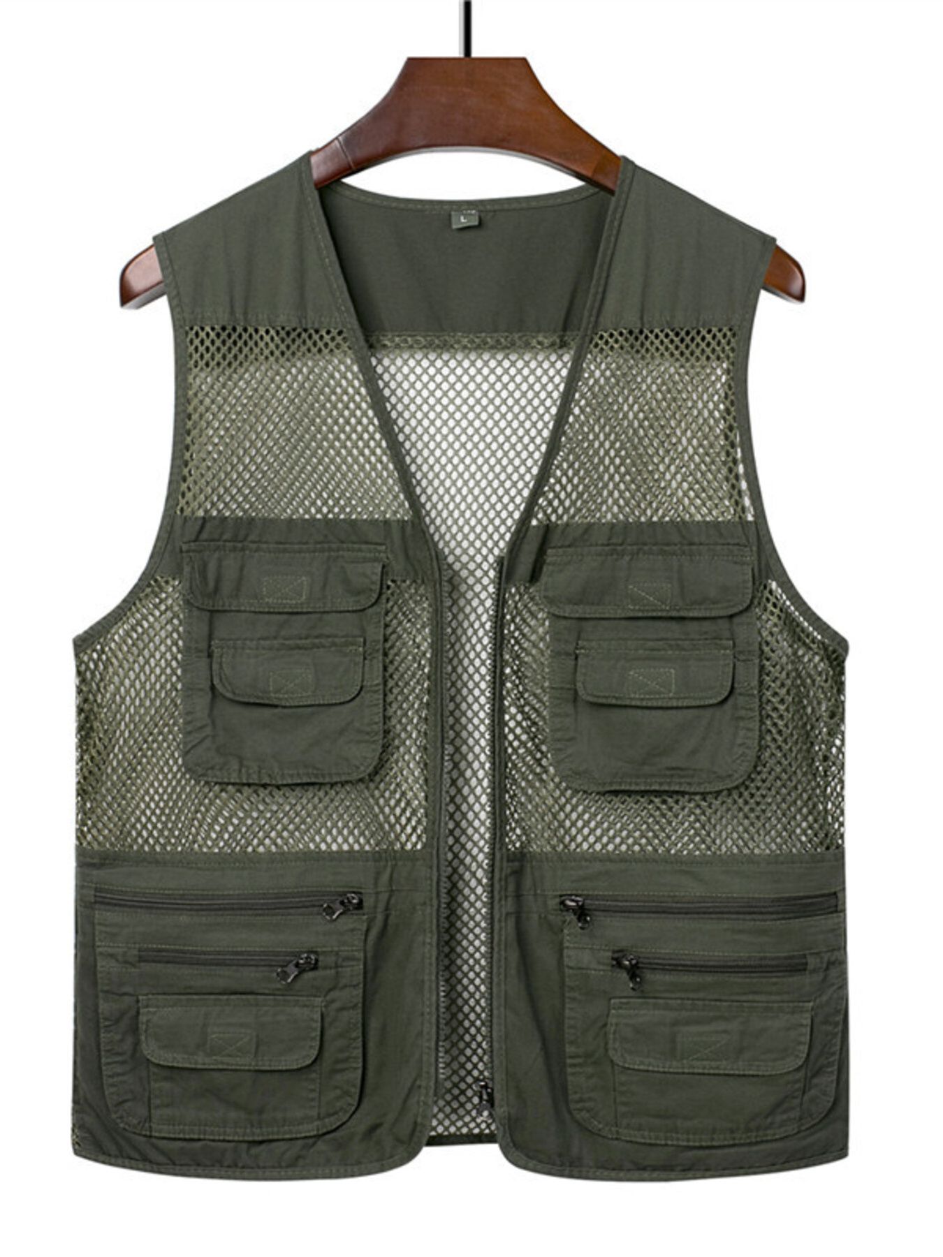 Men's Plus Size Zip Up Cargo Vest