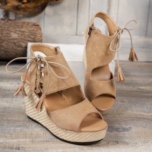 Peep Toe Wedge Sandals