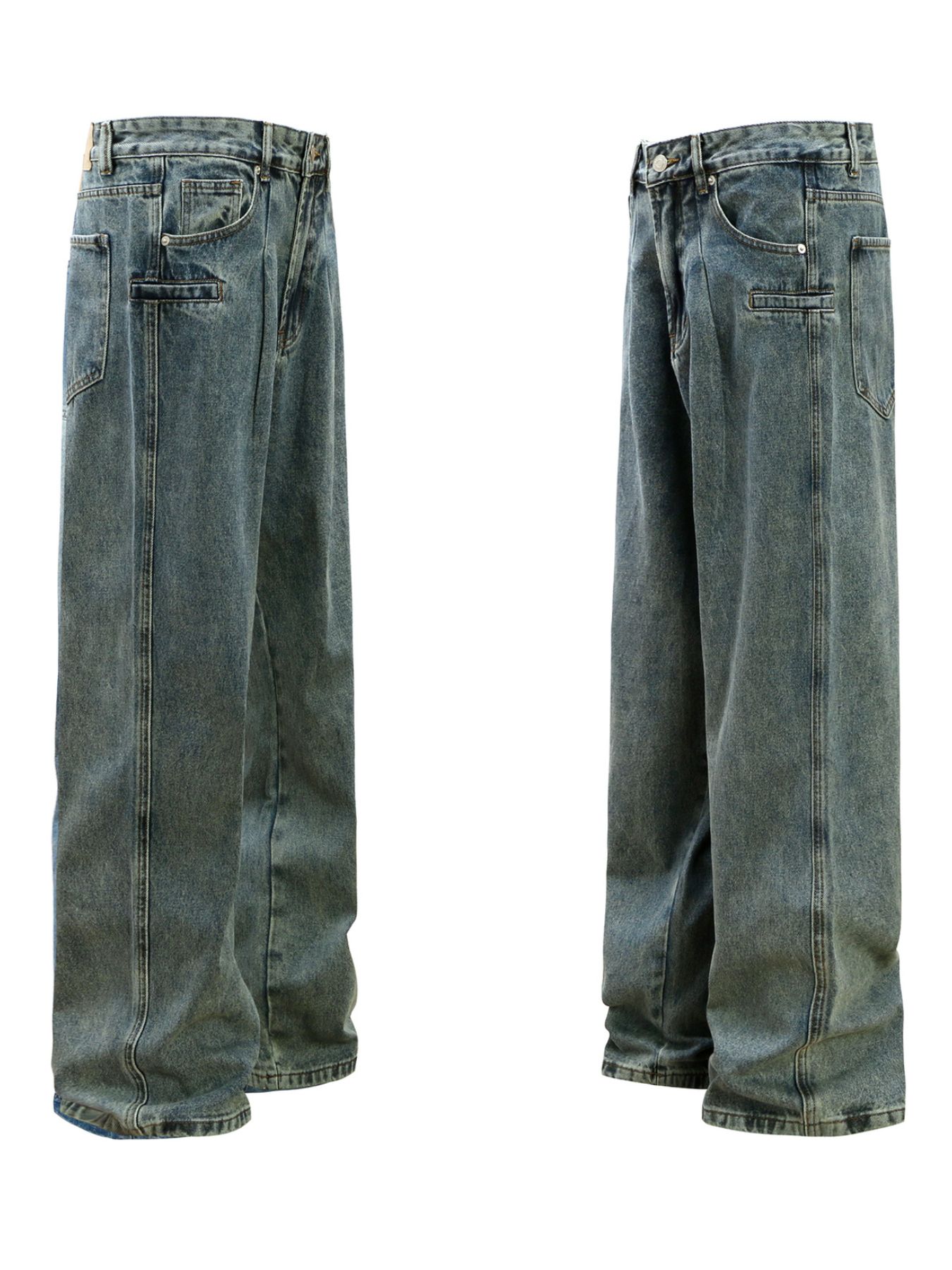 Men's Washed Wide Leg Jeans