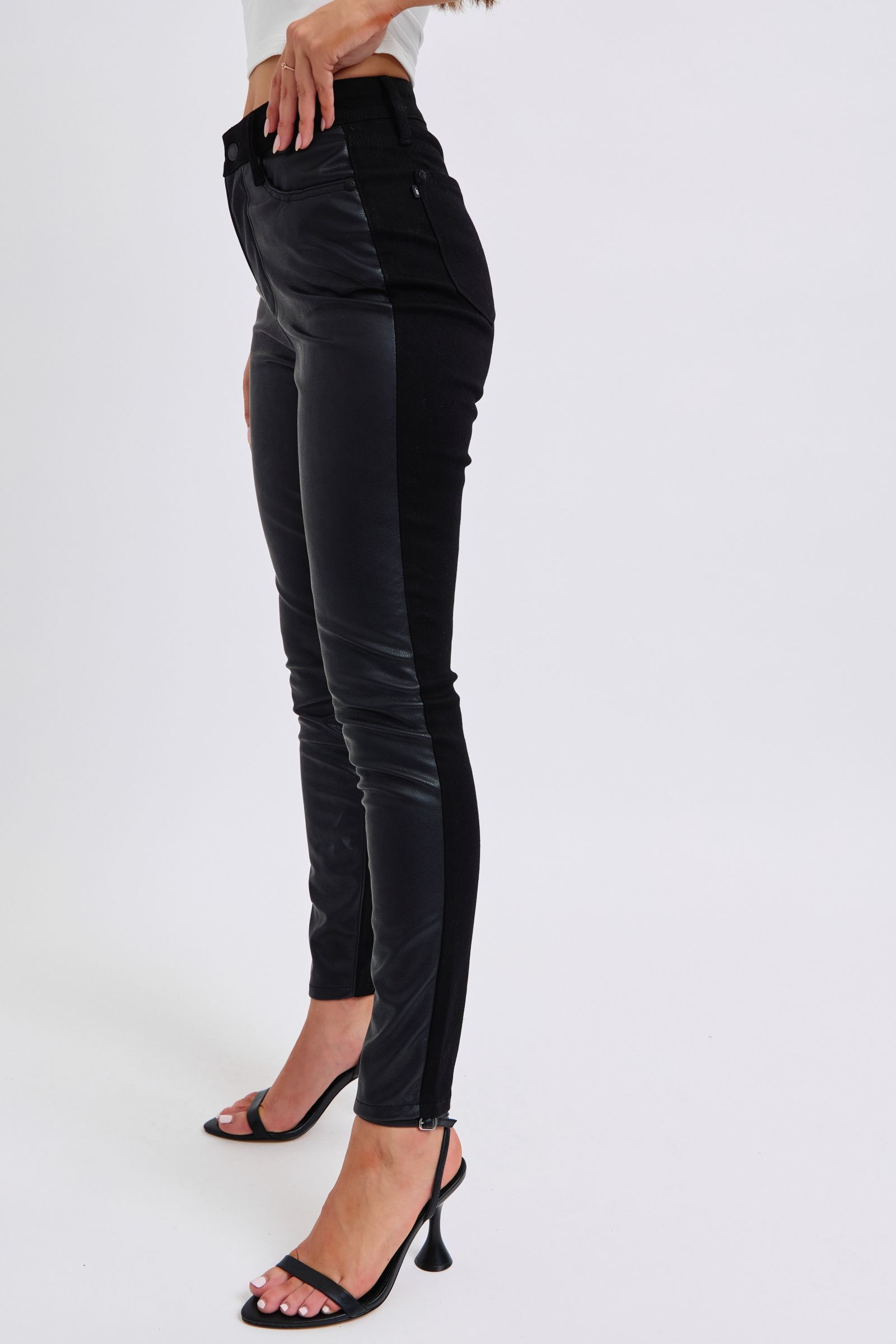 Plus Size HW Faux Leather Skinny Pants