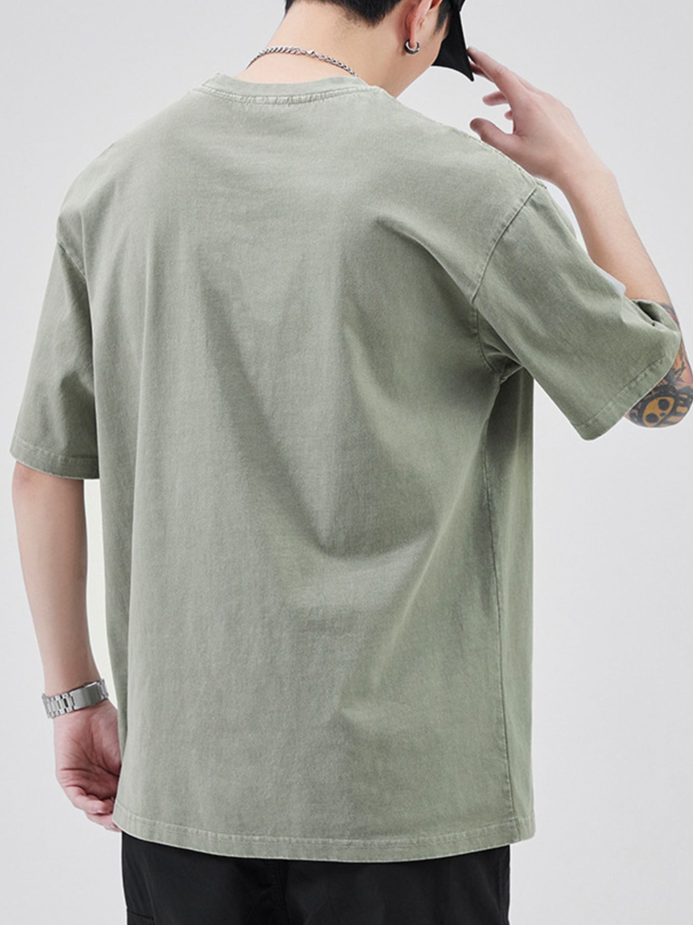 Men's Plus Size Round Neck Half Sleeve T-Shirt