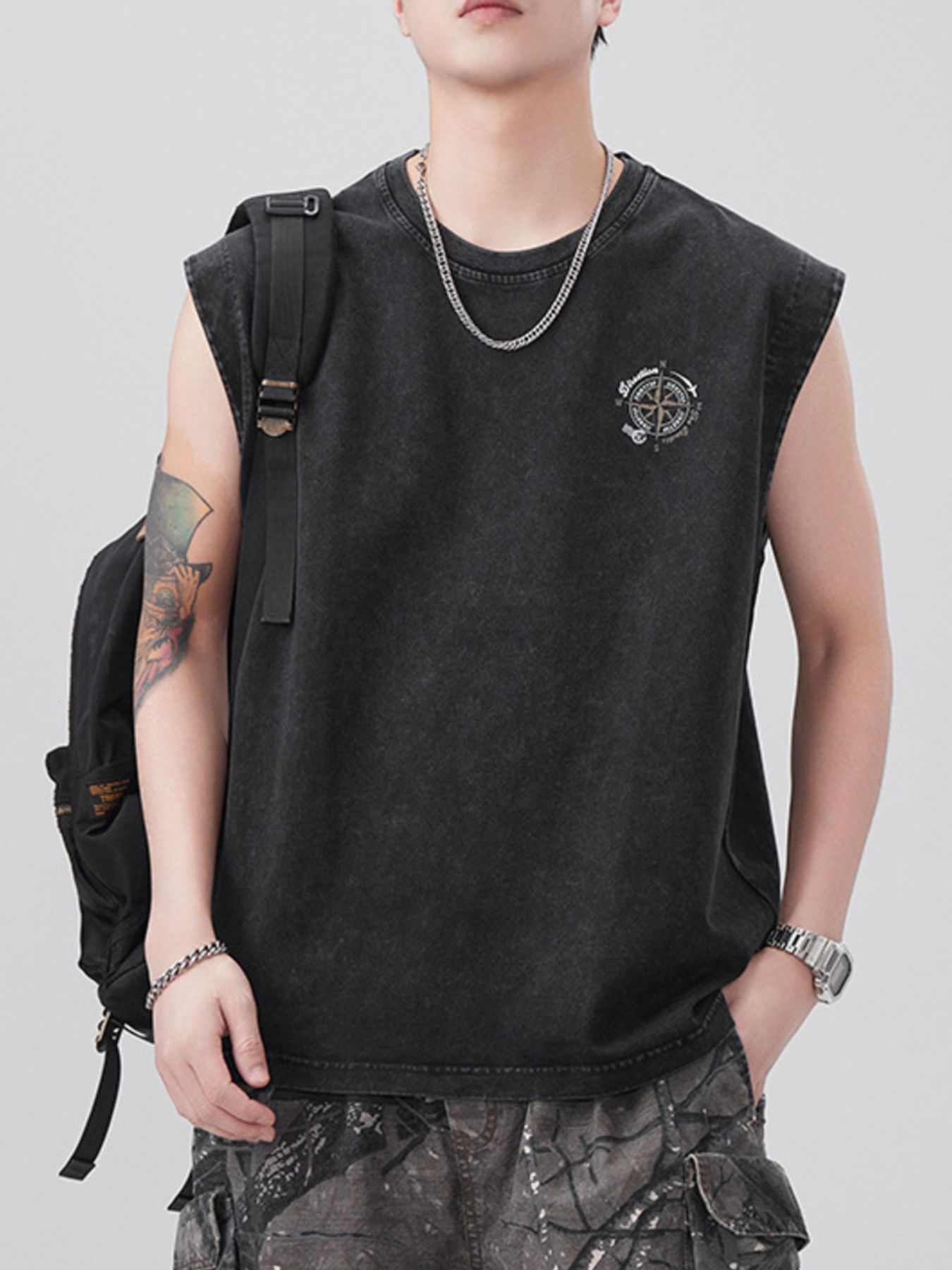 Men's Plus Size Round Neck Tank