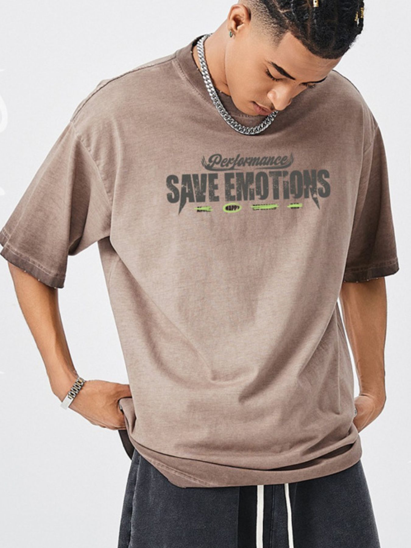 Men's Graphic Round Neck Short Sleeve T-Shirt