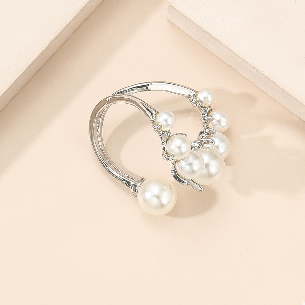 Alloy Pearl Open Ring