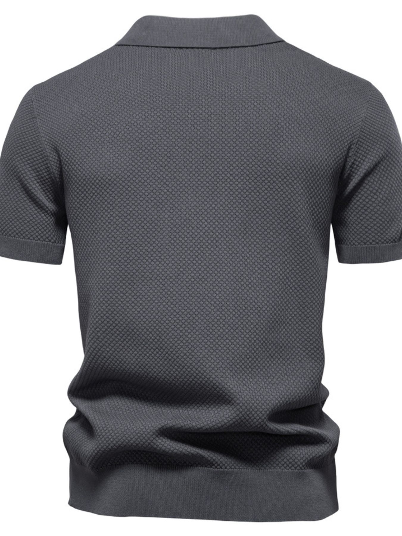 Men's Classic Textured Short Sleeve Polo Shirt