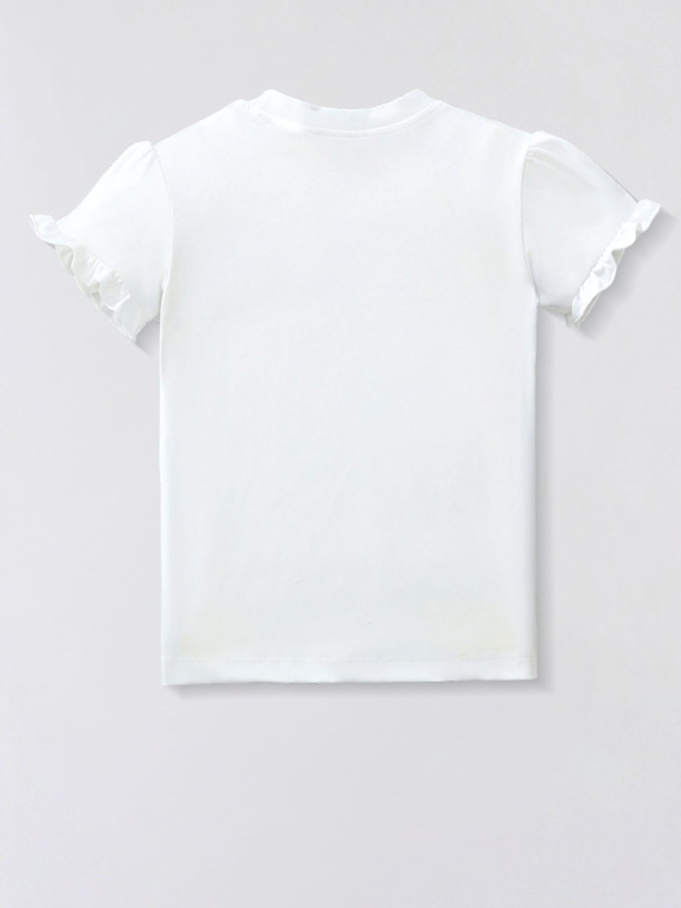 Children's Girl Scooter Graphic Ruffle Sleeve T-Shirt