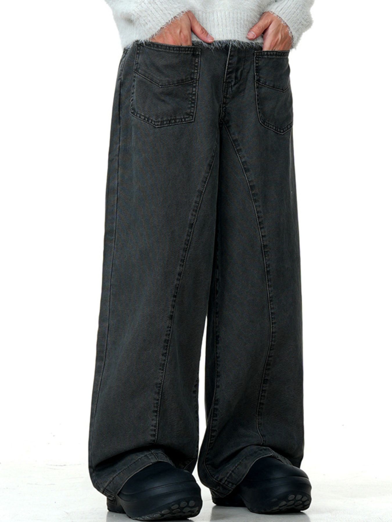 Men's Wide Leg Washed Pants