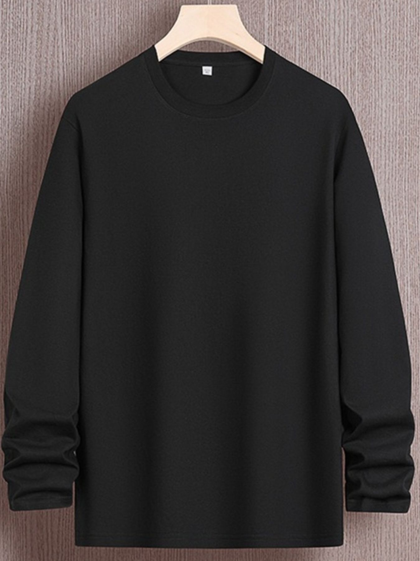 Men's Plus Size Round Neck Long Sleeve T-Shirt