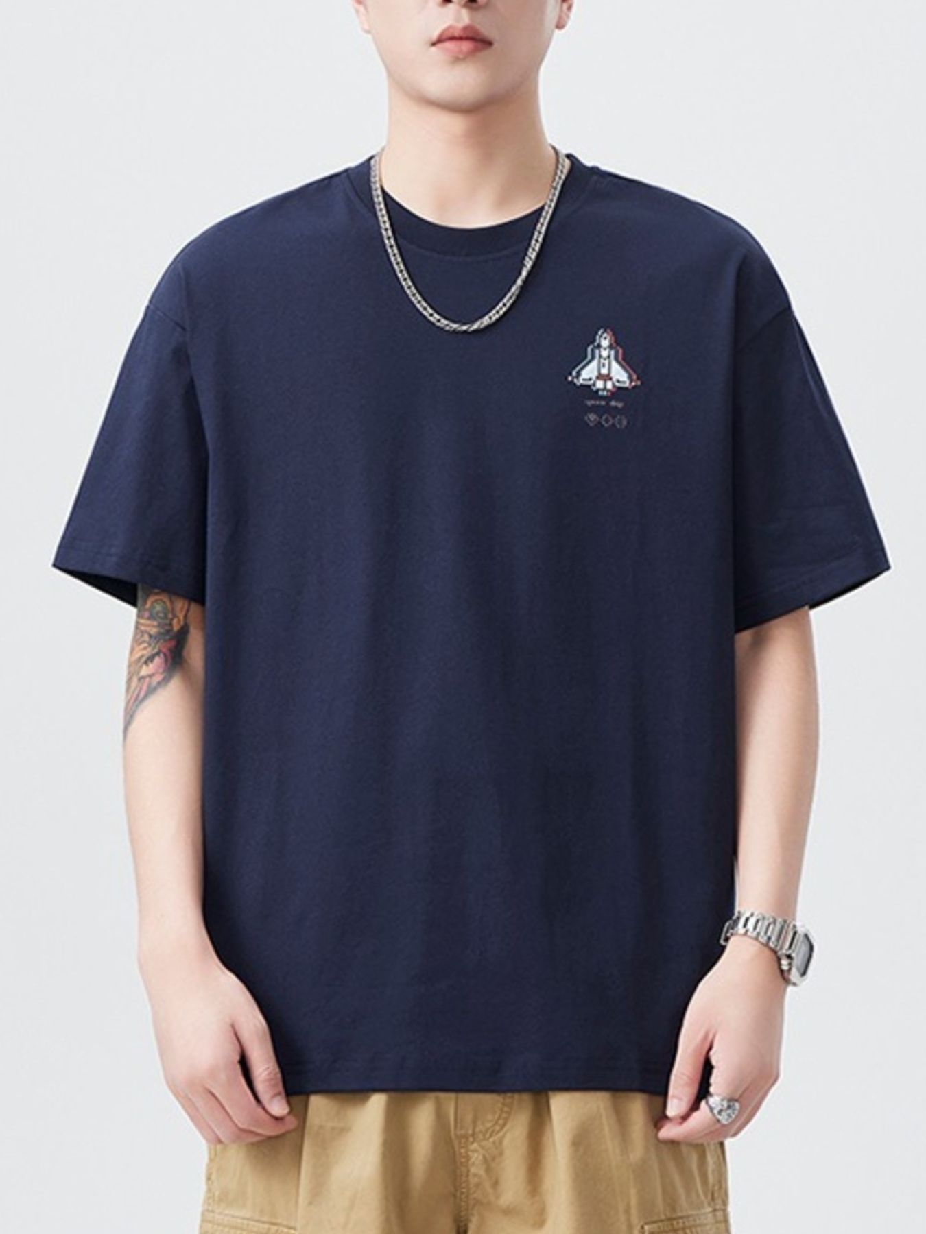 Men's Plus Size Round Neck Short Sleeve T-Shirt