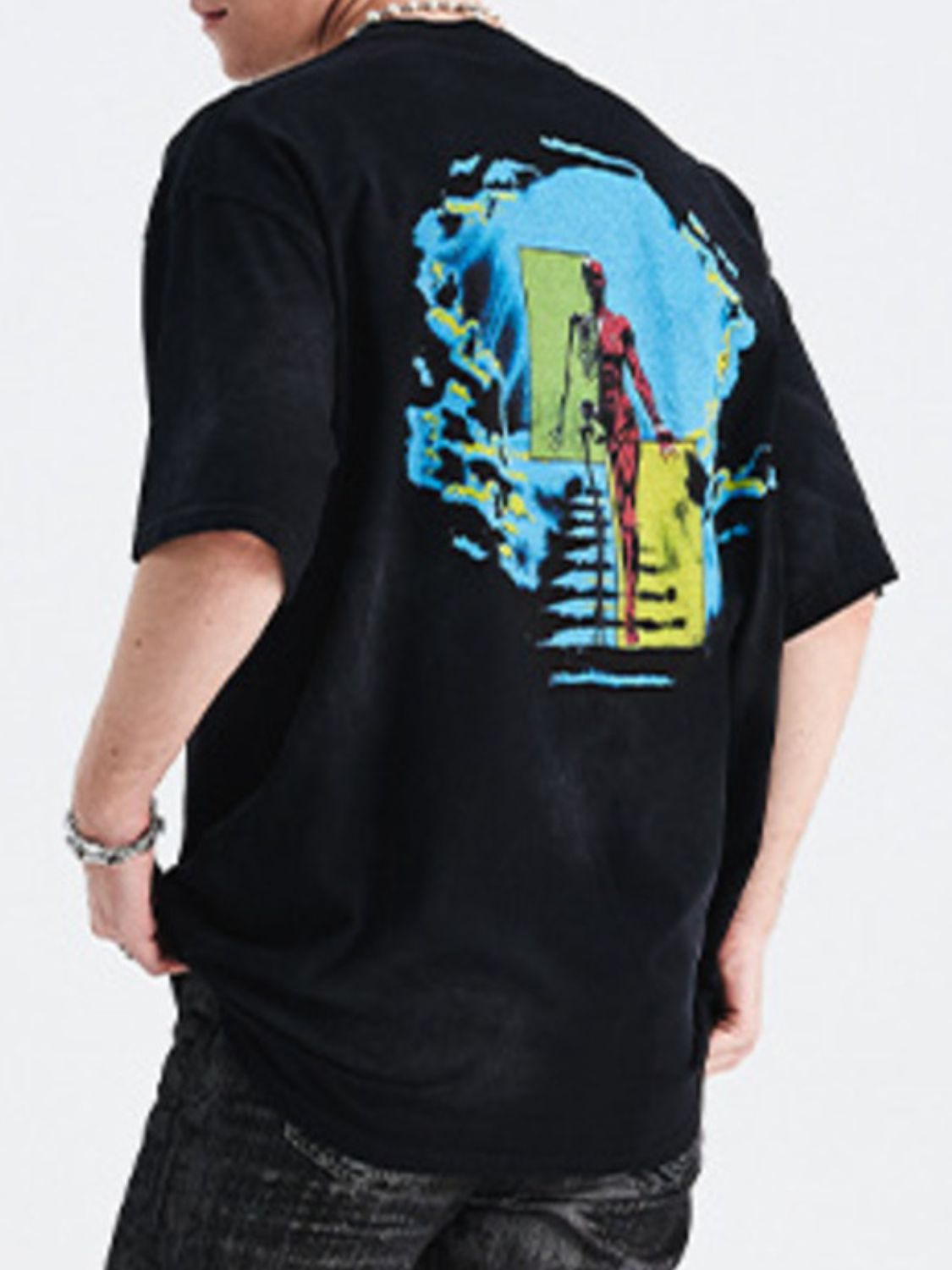 Men's Graphic Round Neck Half Sleeve T-Shirt