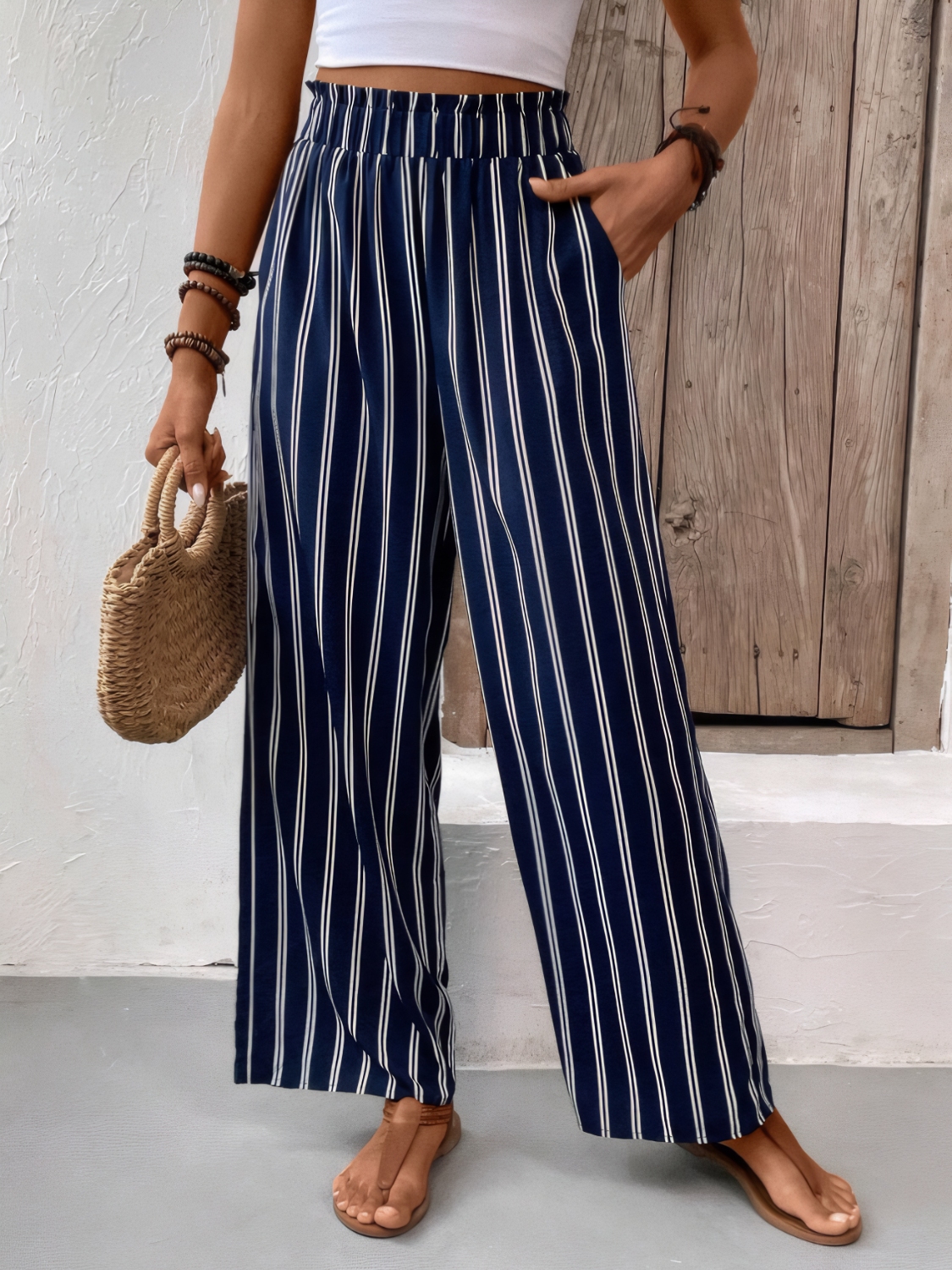 Striped Wide Leg Pants