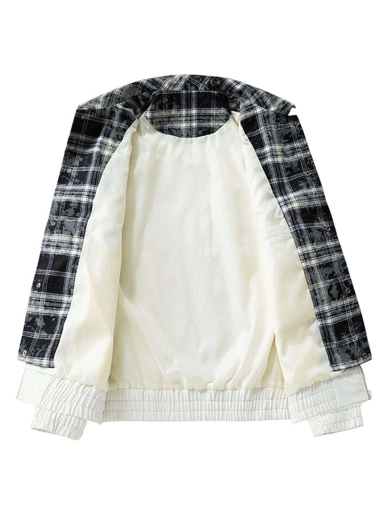 Men's Plus Size Plaid Collar Zip-Up Bomber Jacket