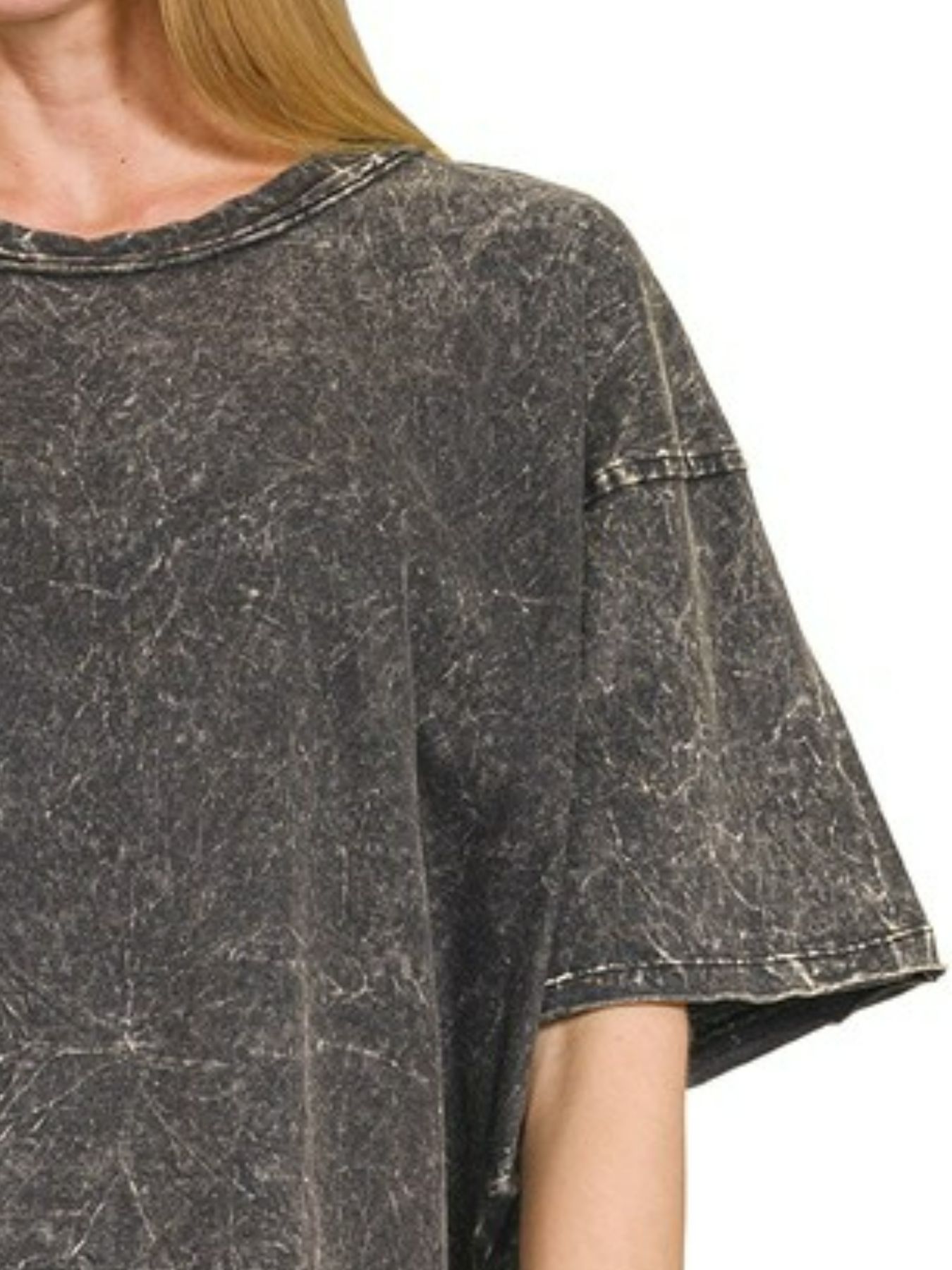 Acid Crinkle-Washed Oversized T-Shirt