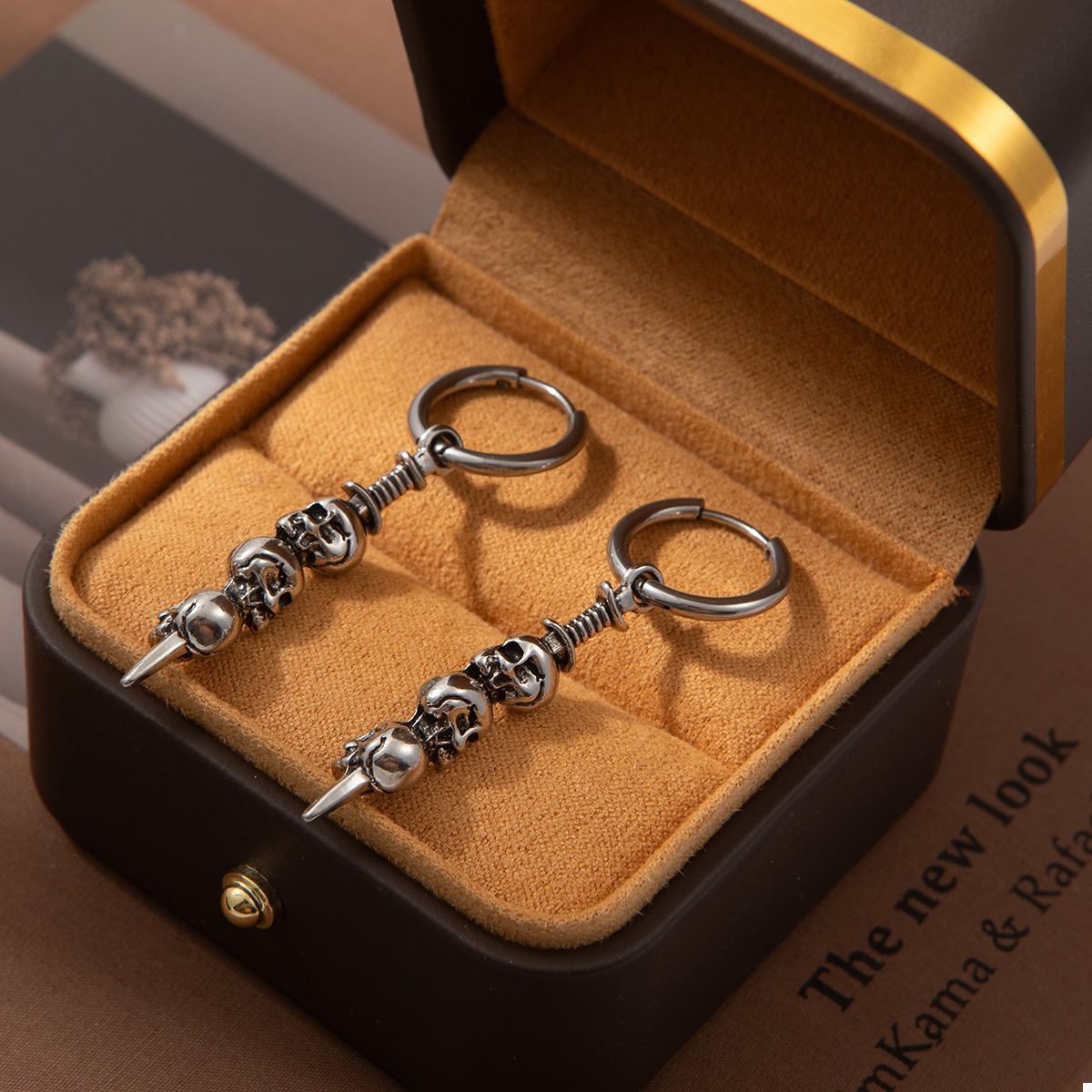 Halloween Skull Chain Drop Earrings