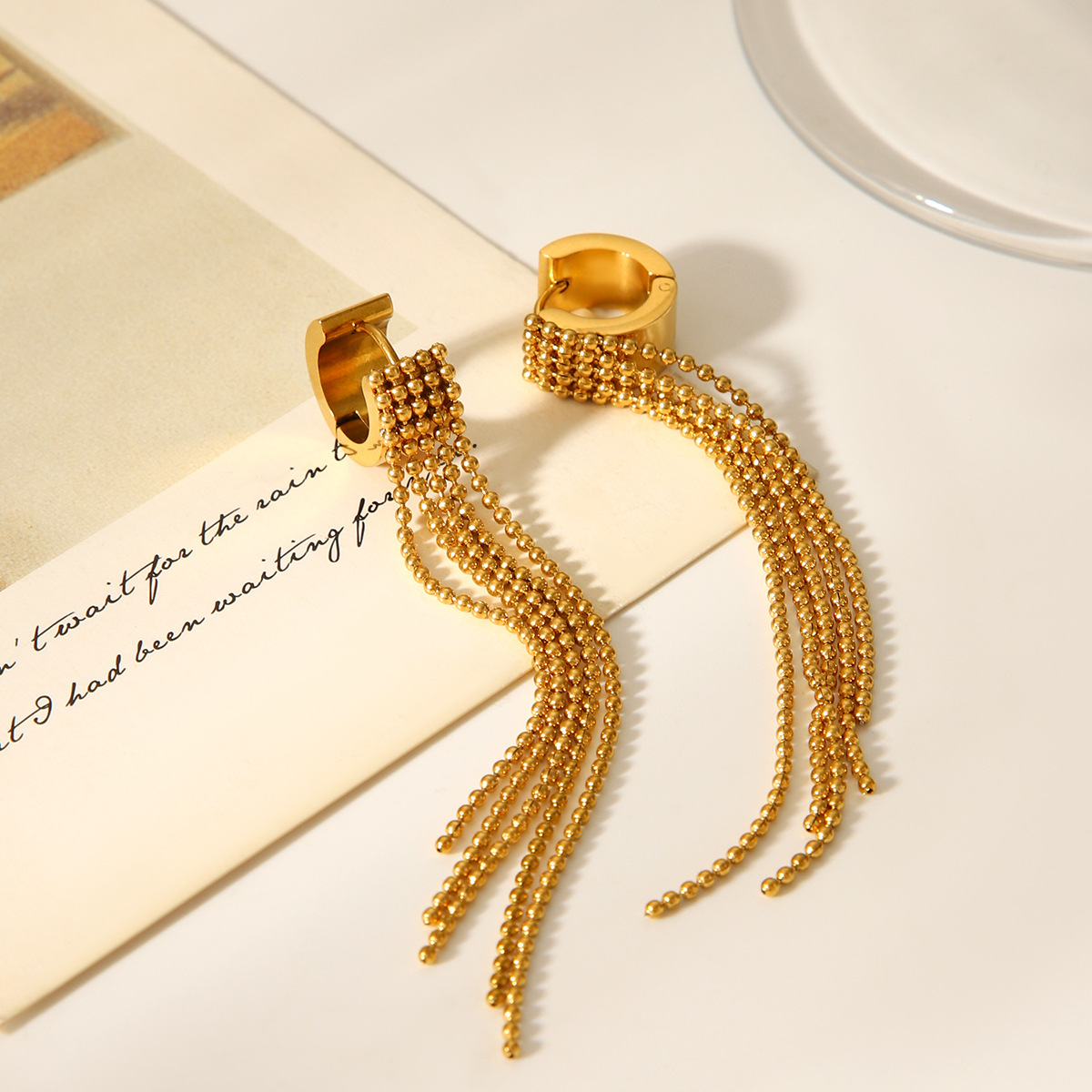 18K Gold-Plated Tassel Chain Earrings