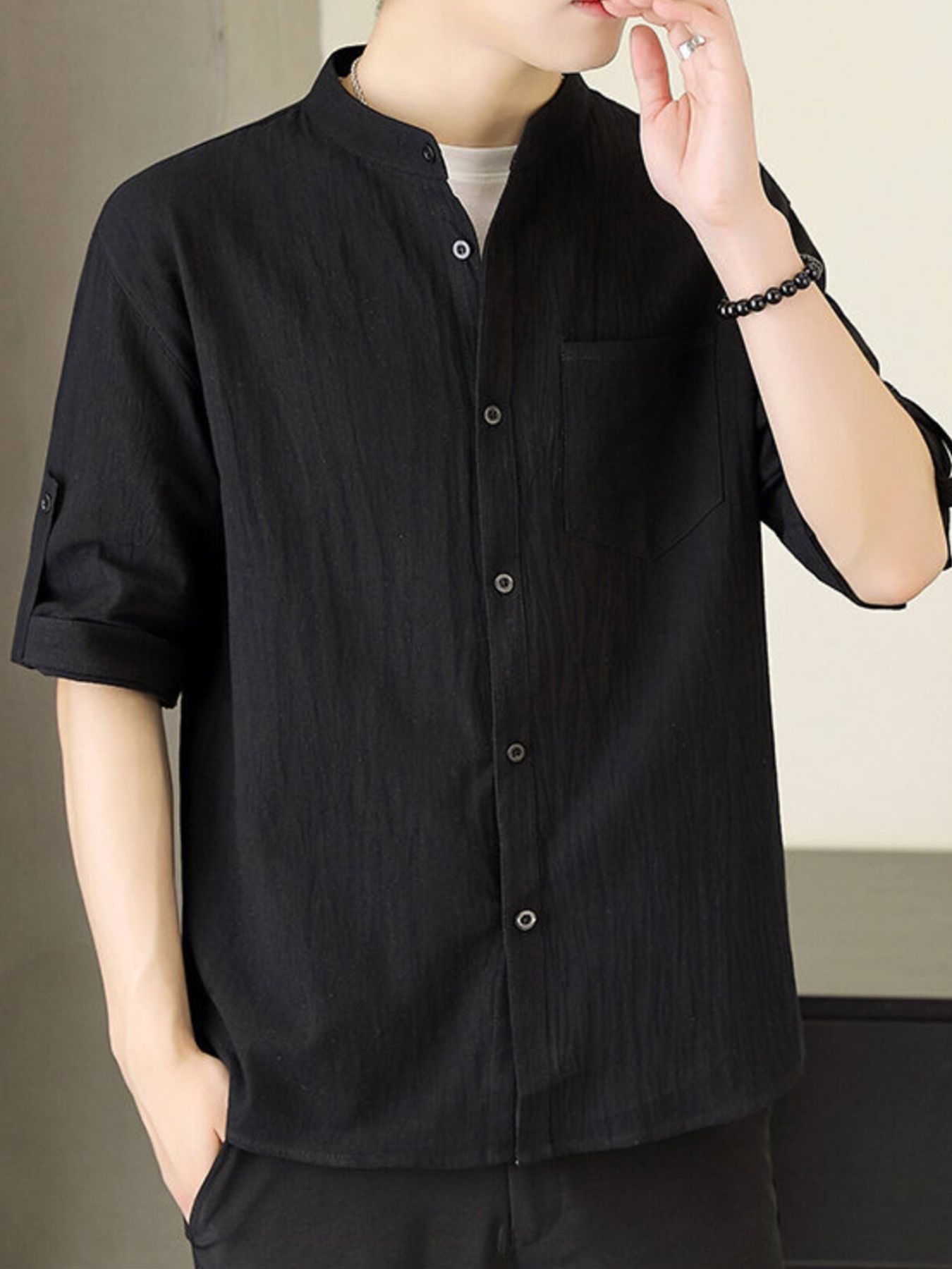 Men's Plus Size Button Up Short Sleeve Shirt