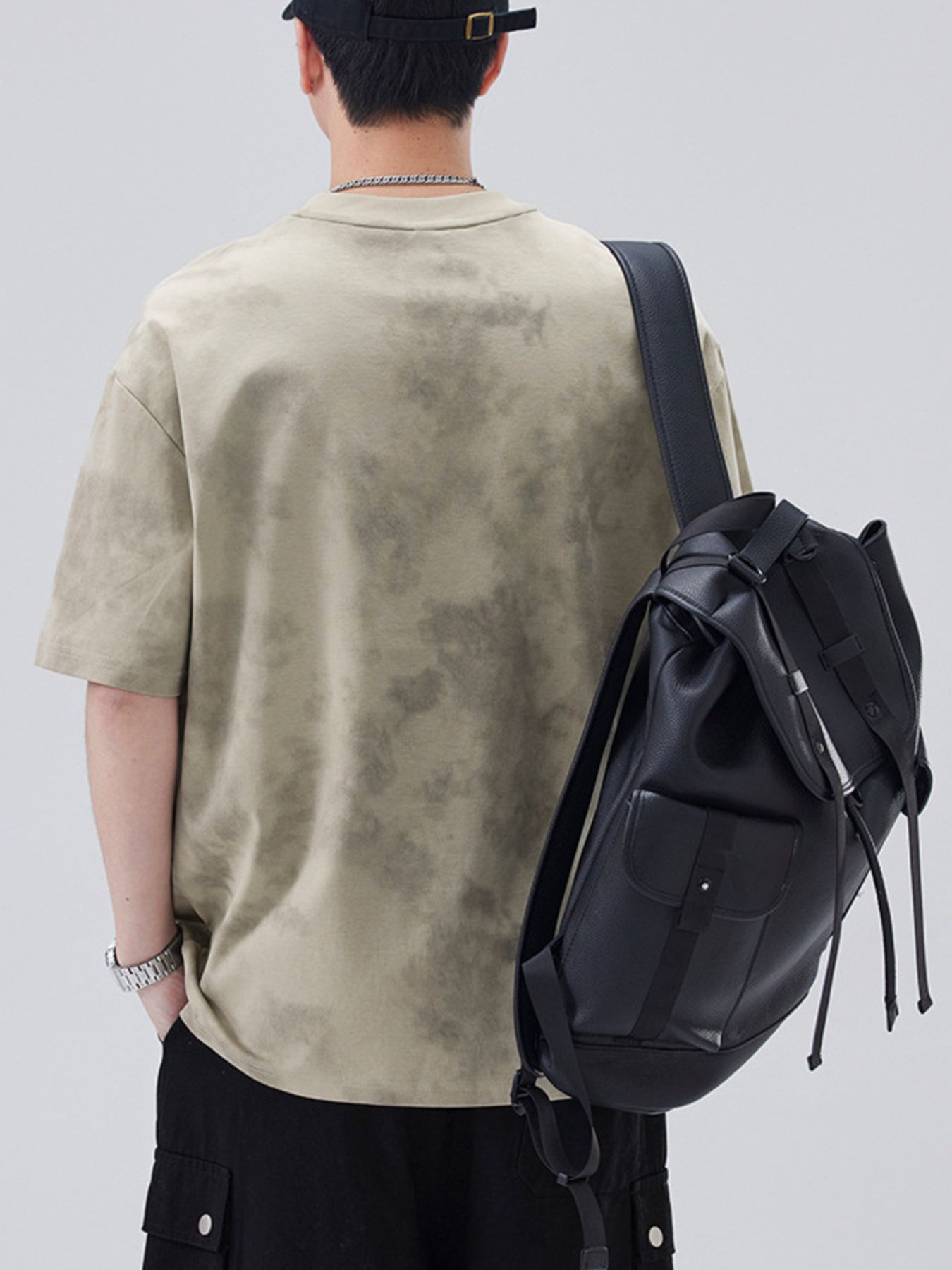 Men's Plus Size Letter Round Neck Short Sleeve T-Shirt