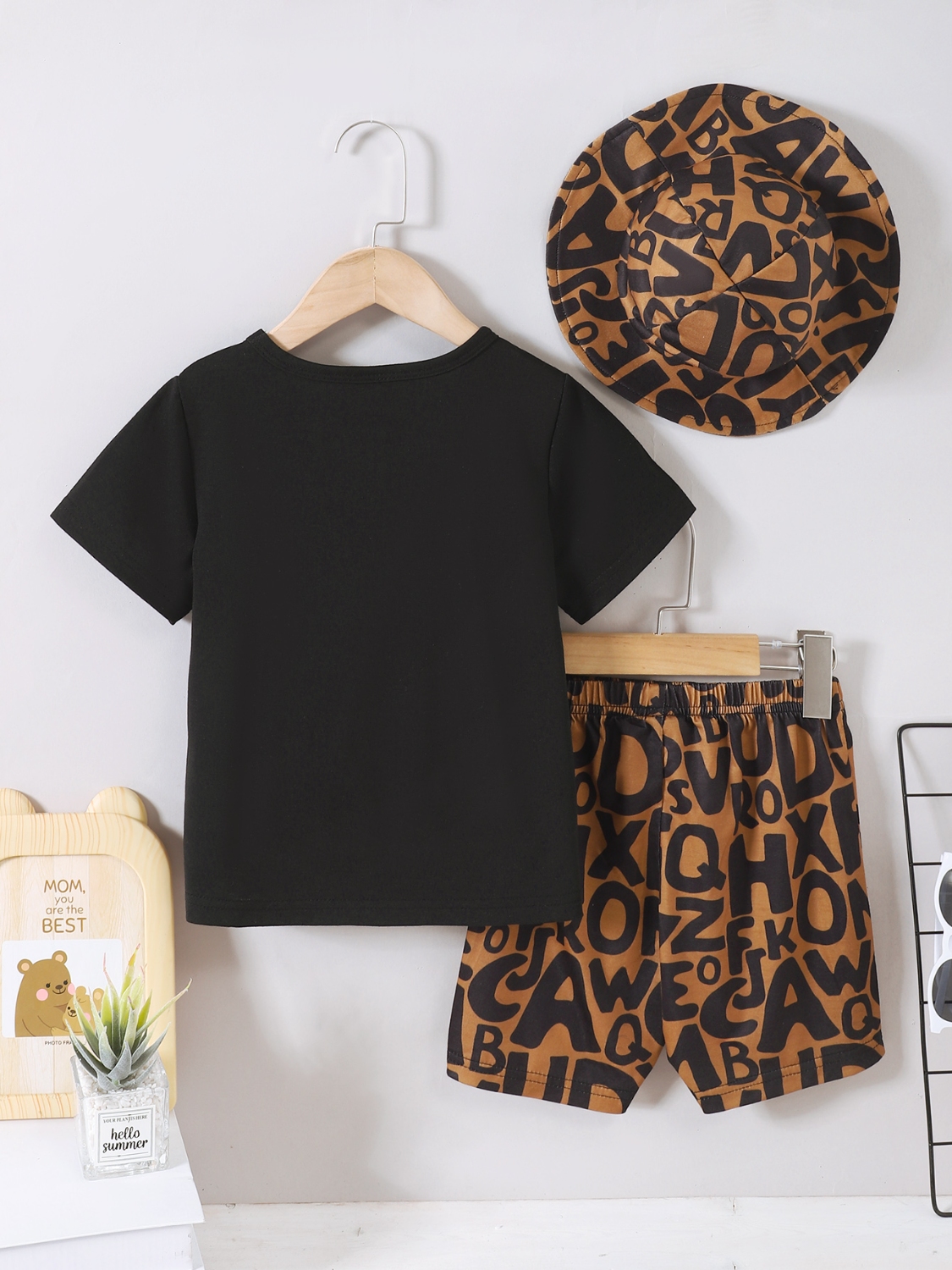 Children's Teddy Bear Round Neck Top and Pants Set