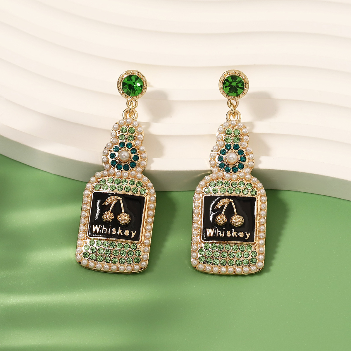 Whiskey Bottle Dangle Earrings