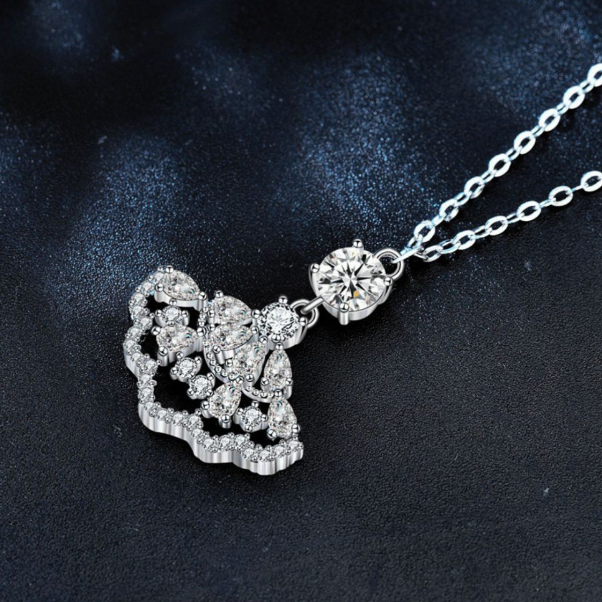 925 Sterling Silver Moissanite Pendant Necklace