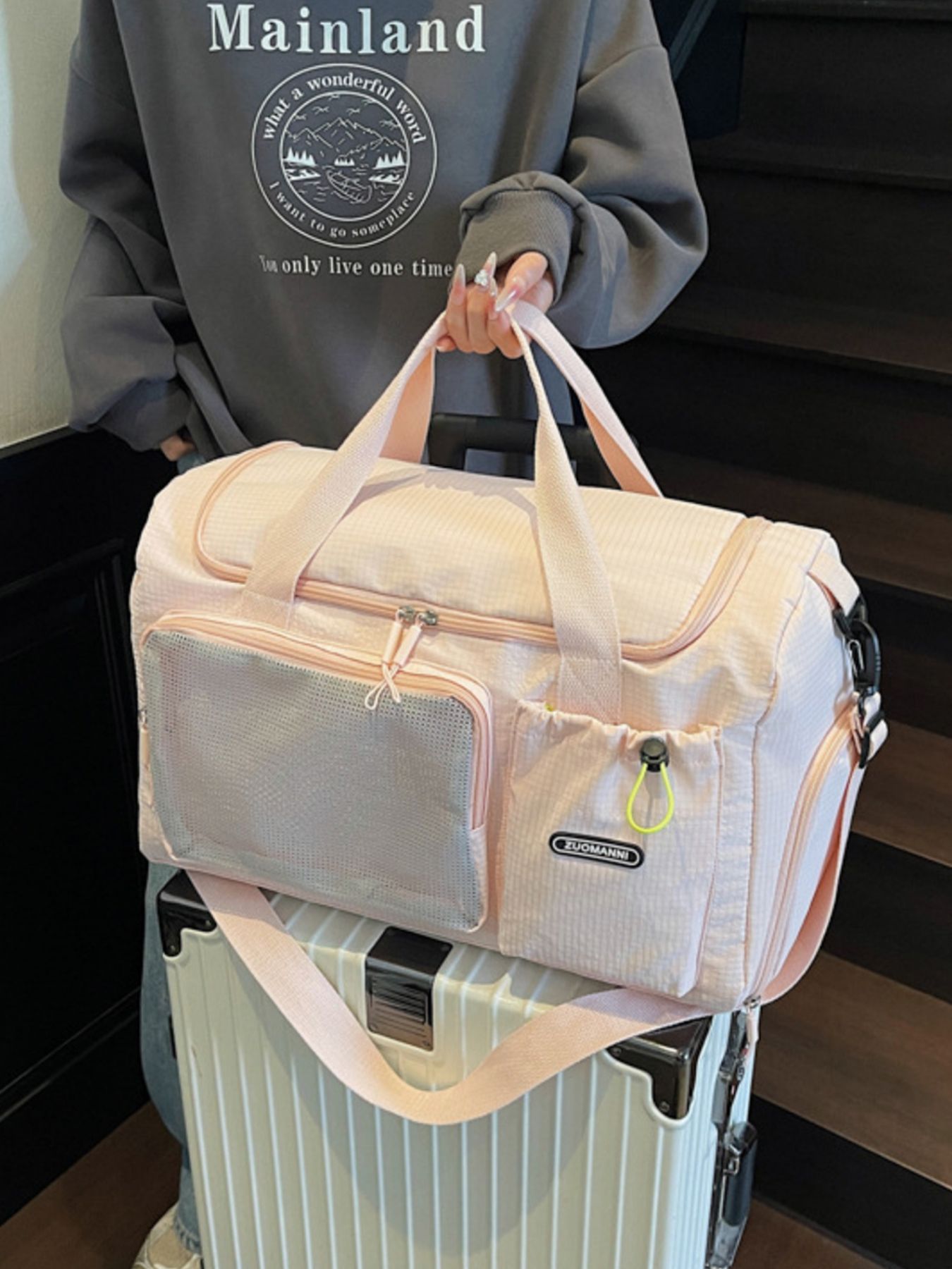 Drawstring Multi Pockets Travel Bag 7
