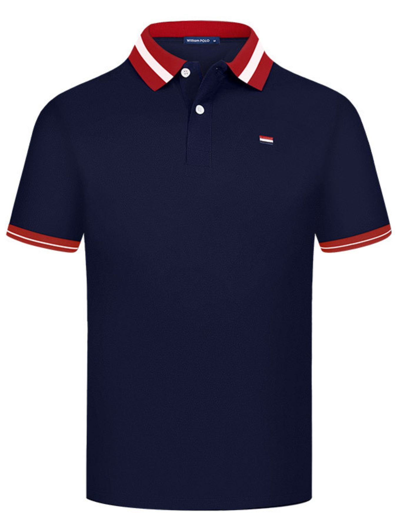 Men's Plus Size Striped Collar Short Sleeve Polo