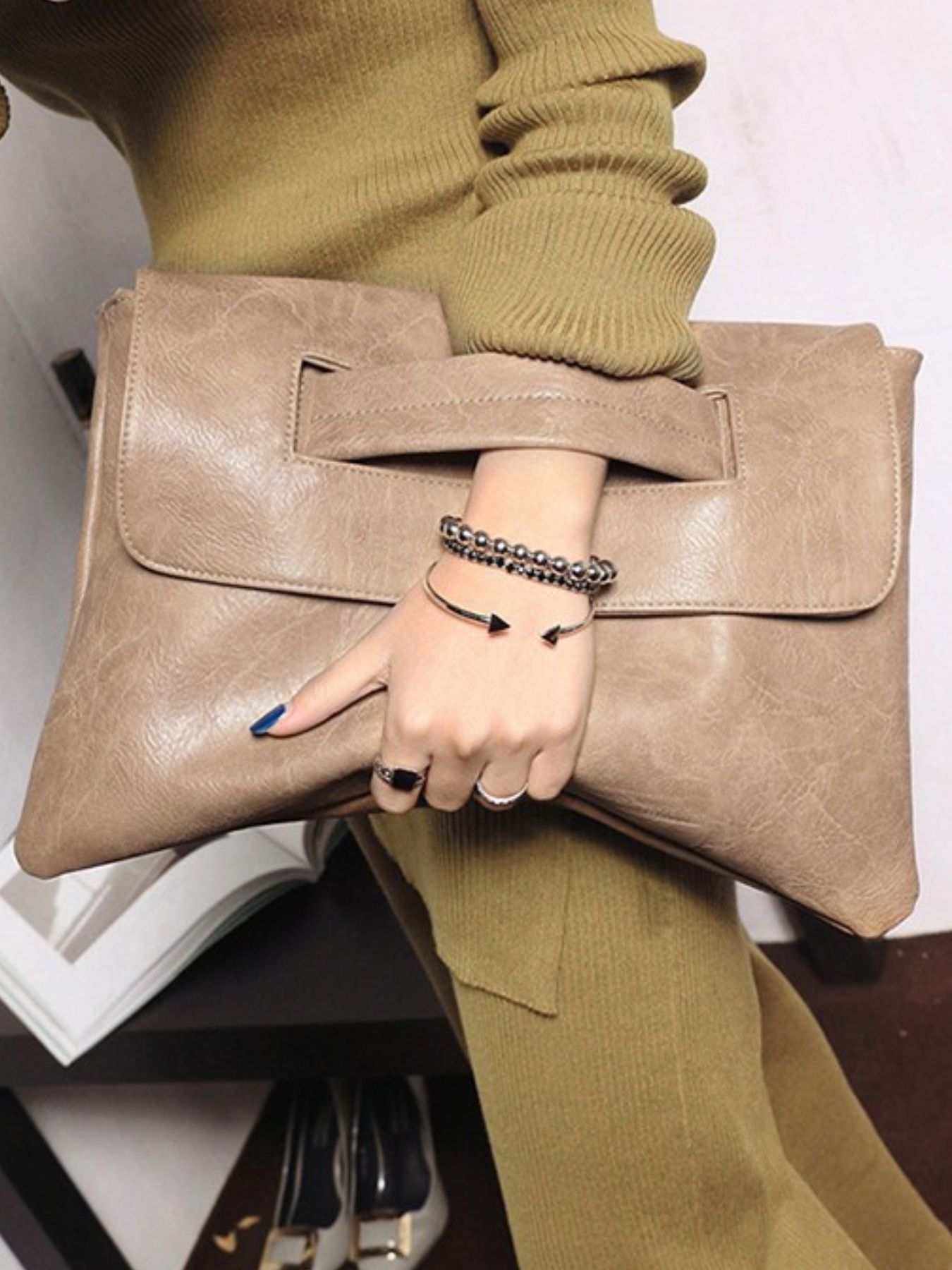 PU Leather Square Crossbody Bag