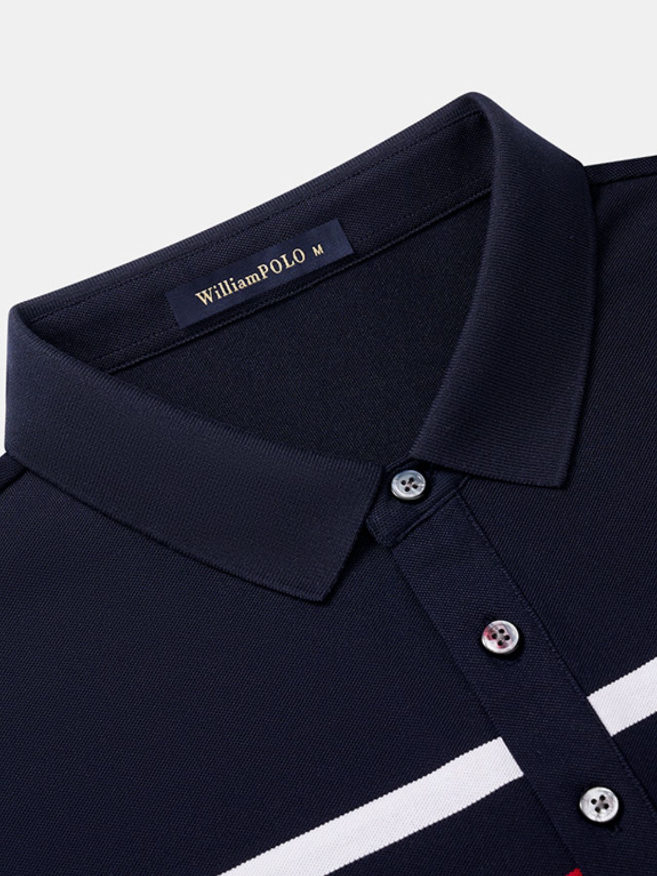 Men's Plus Size Classic Striped Short Sleeve Polo Shirt