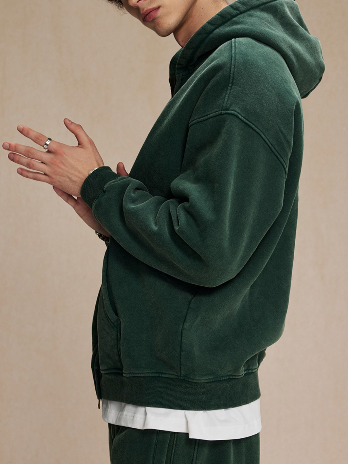 Men's Zip-Up Hoodie with Kangaroo Pocket
