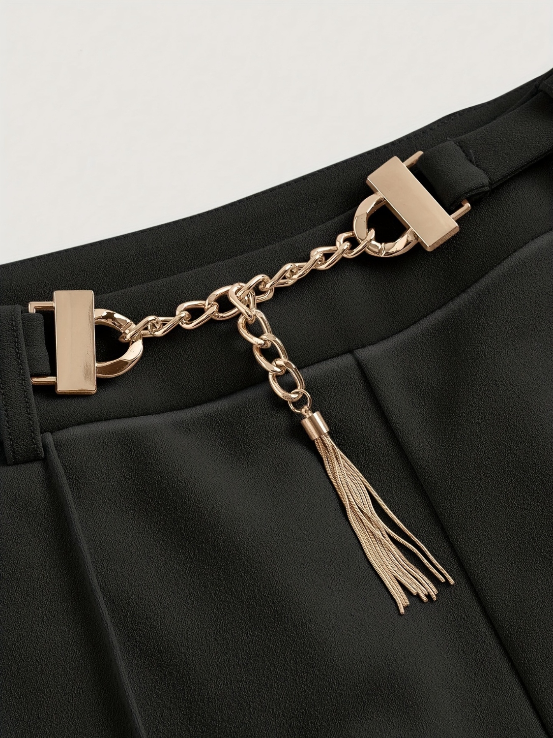 Chain Detail High Waist Pants