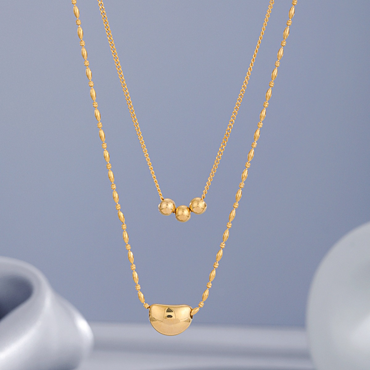 18K Gold-Plated Double Layered Necklace