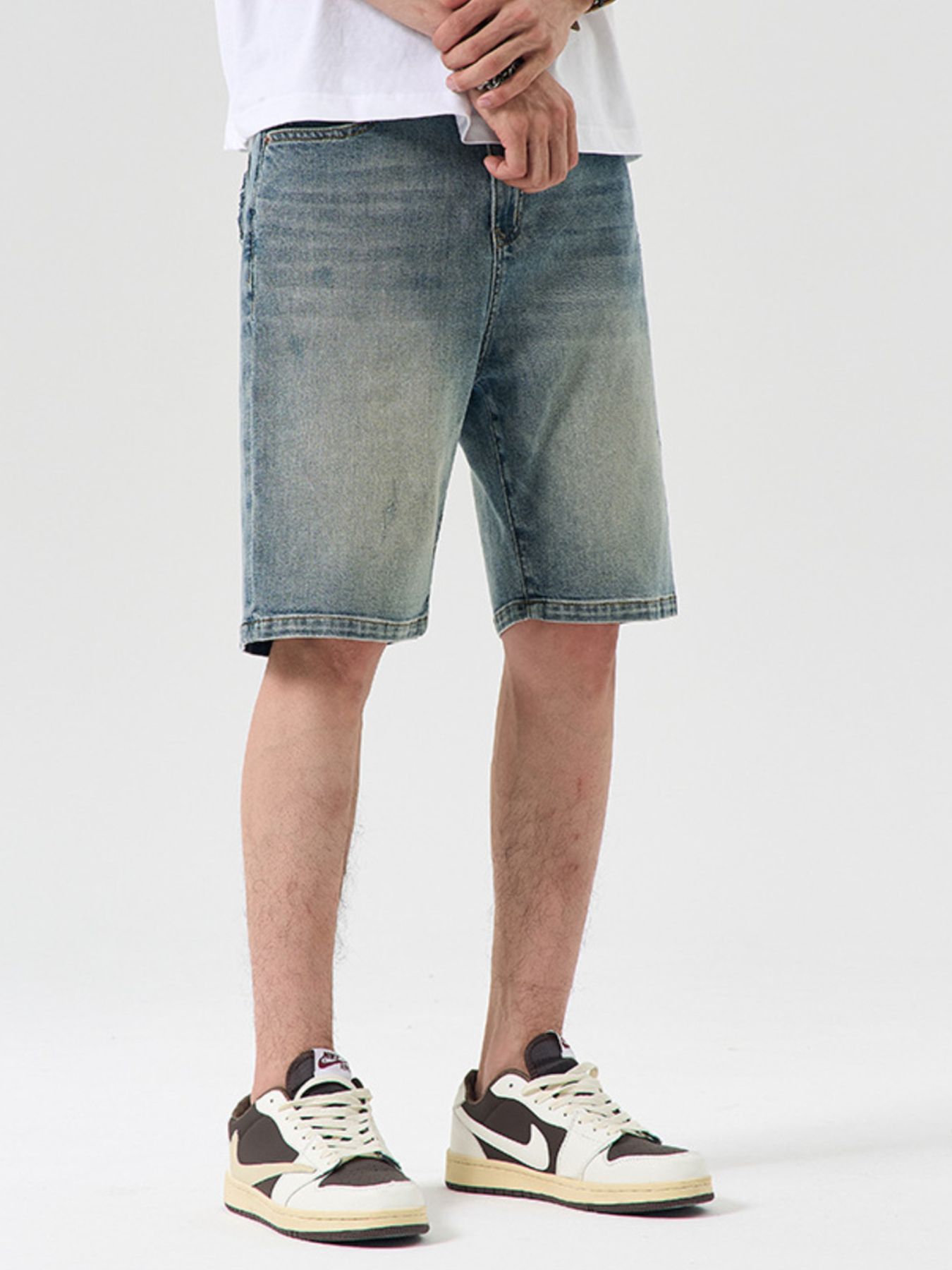 Men's Washed Denim Shorts