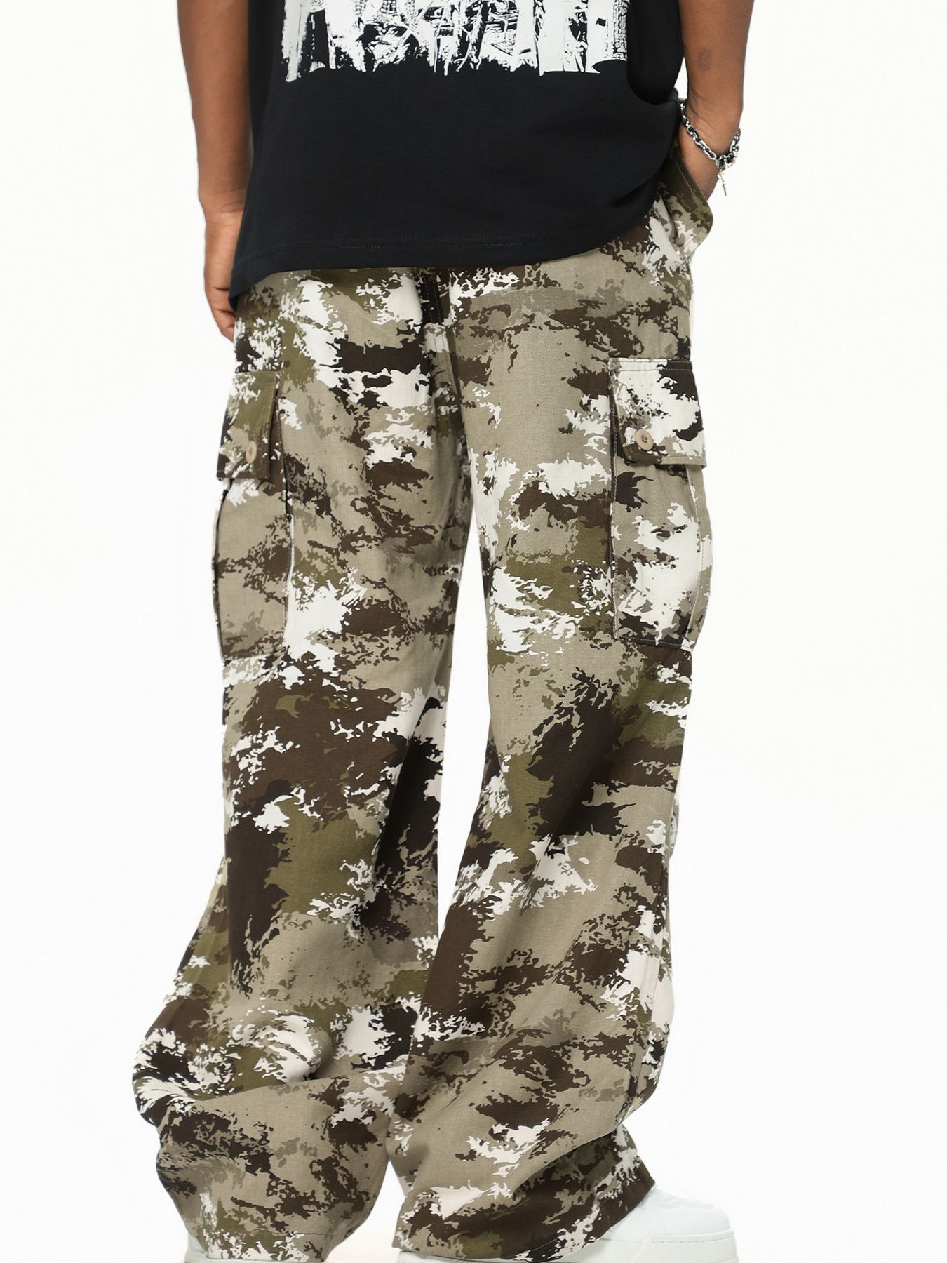 Men's Camouflage Cargo Wide Leg Pants