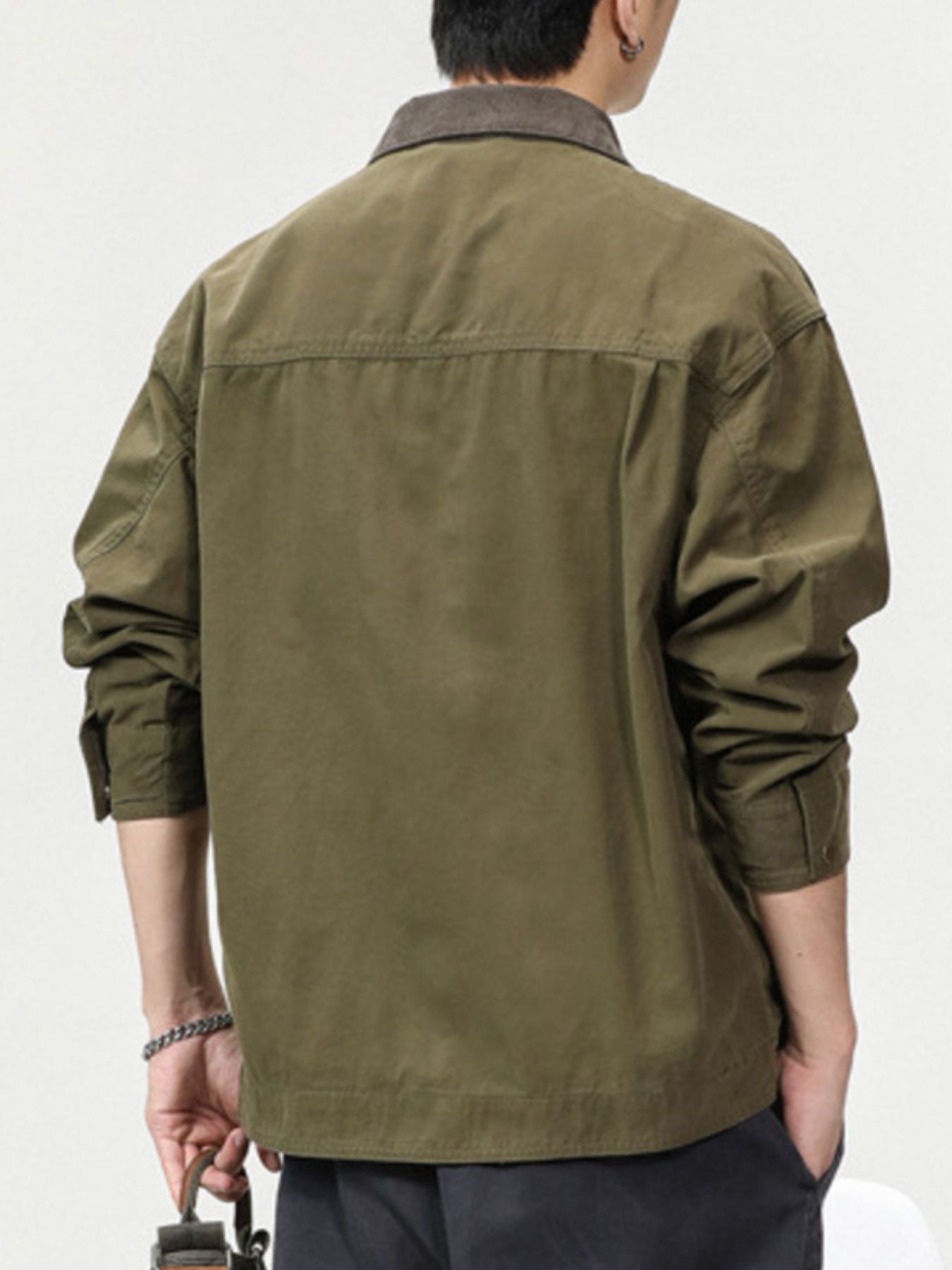 Men's Full Size Zip UP Long Sleeve Jacket Plus Size