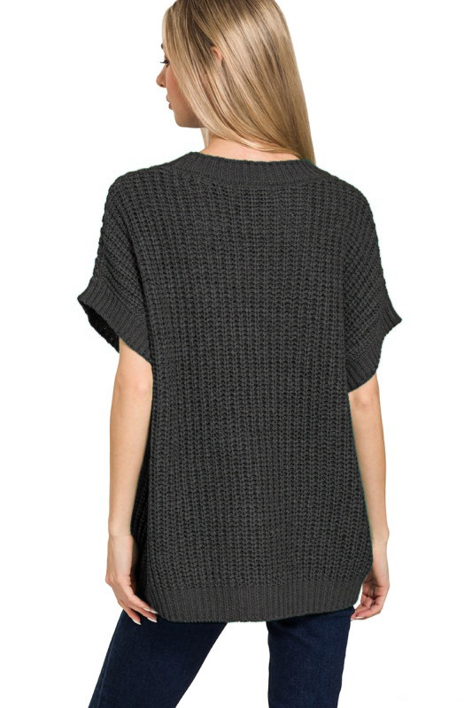 Short Sleeve Round Neck Sweater