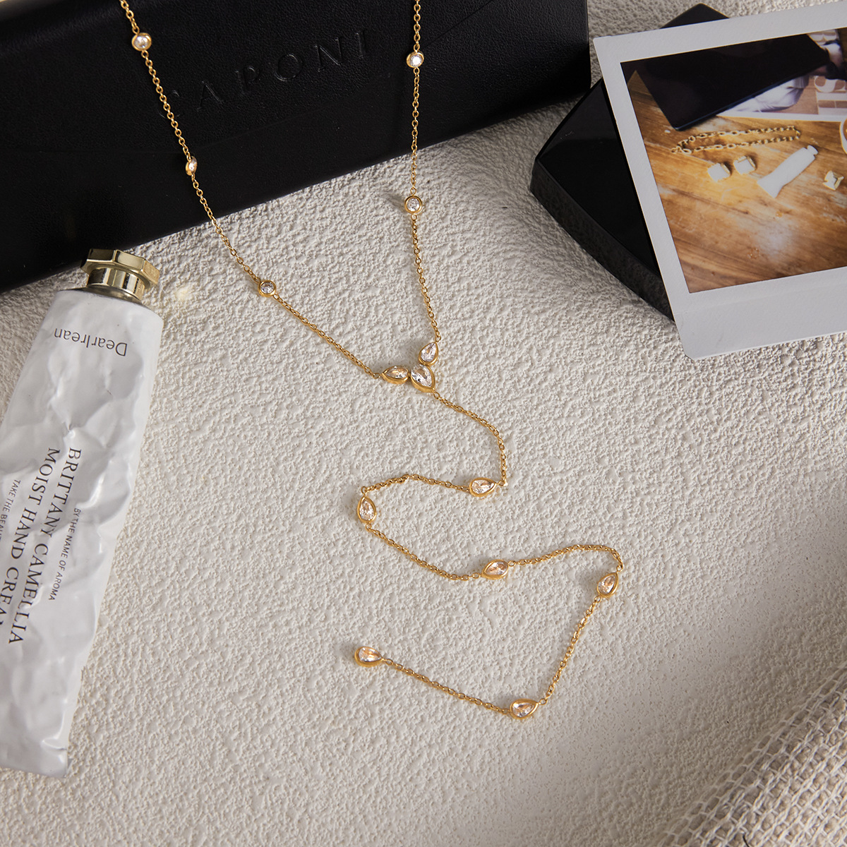 18K Gold-Plated Zircon Chain Necklace