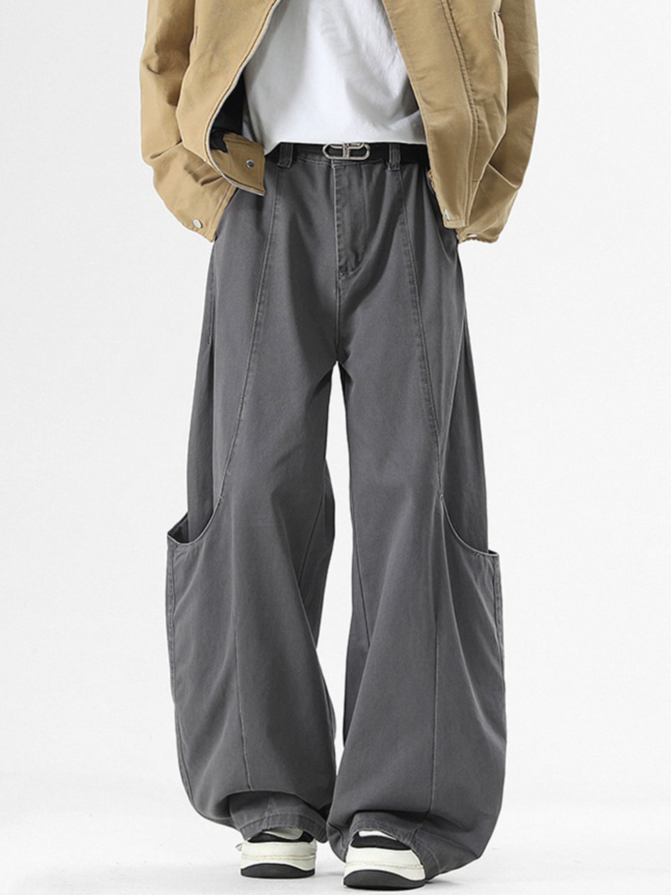 Men's Wide Leg Casual Cargo Pants