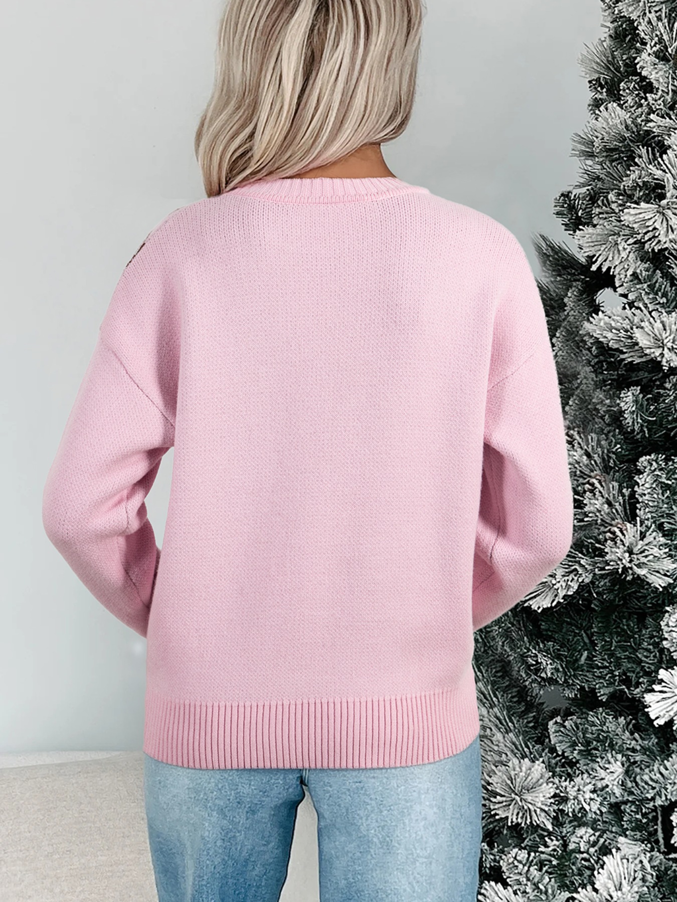 Christmas Ginger Bread Man Round Neck Casual Sweater