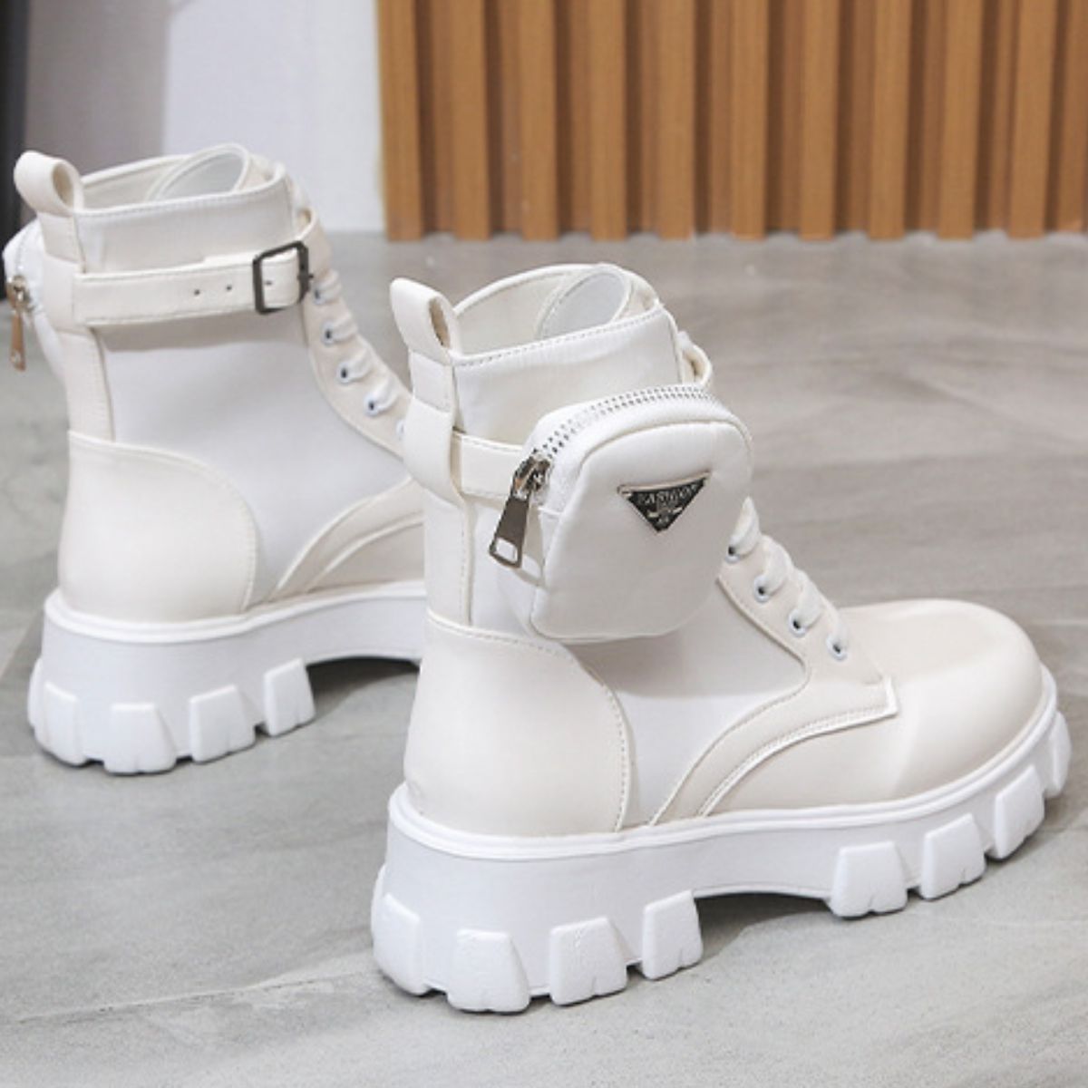 Lace Up Platform Ankle Boots