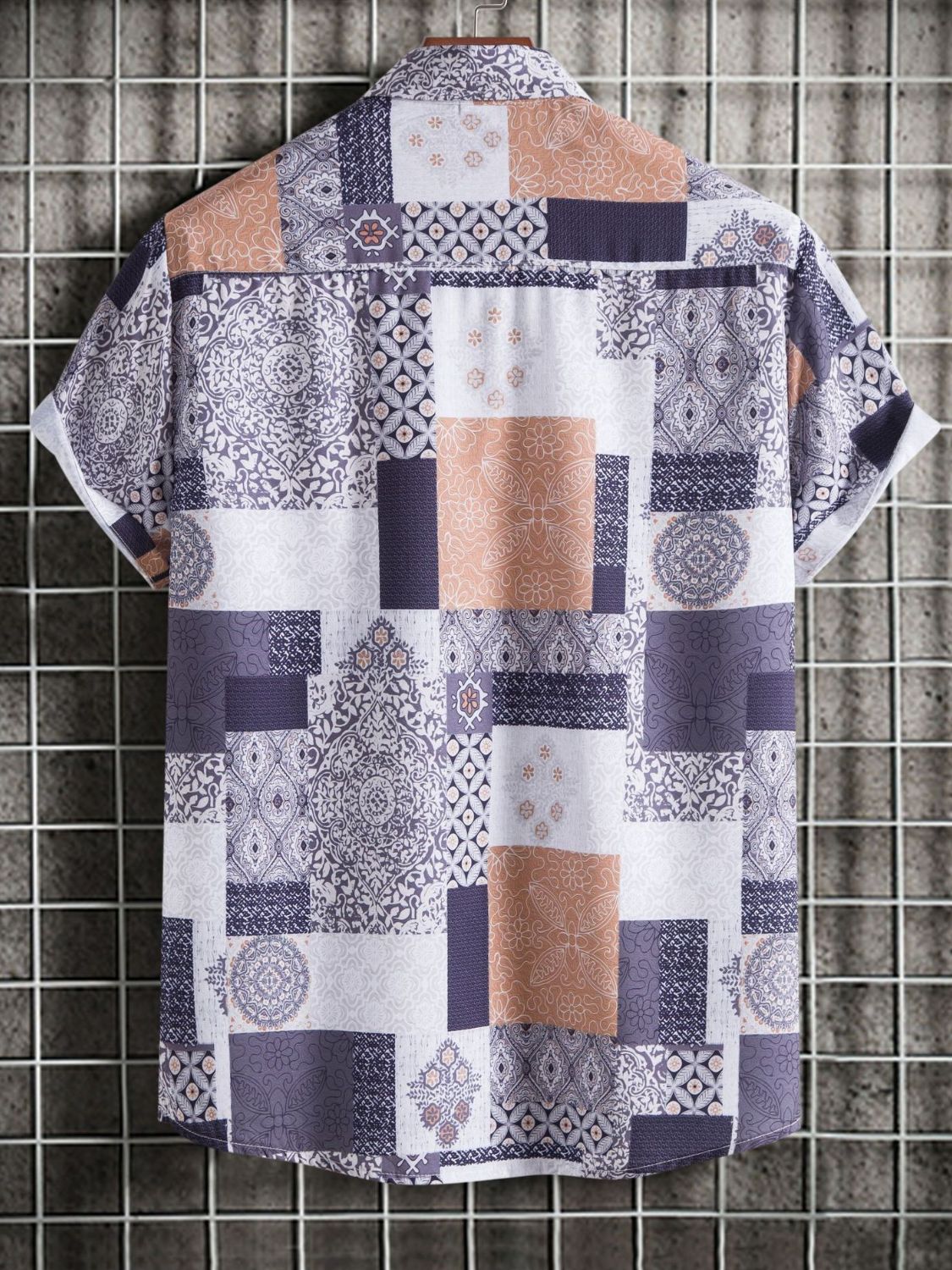 Men's Plus Size Printed Short Sleeve Casual Shirt