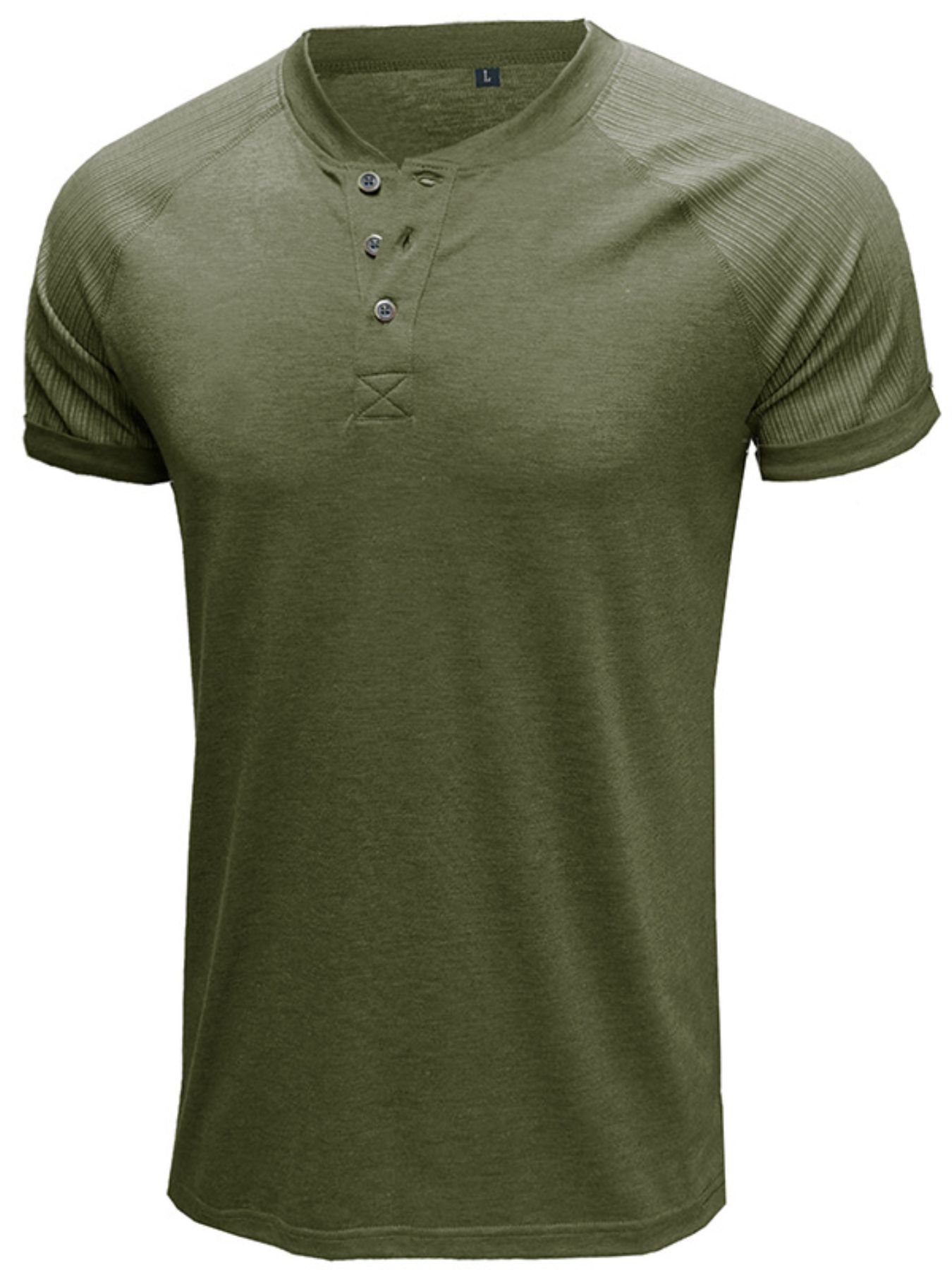 Men's Short Sleeve Henley Button Top