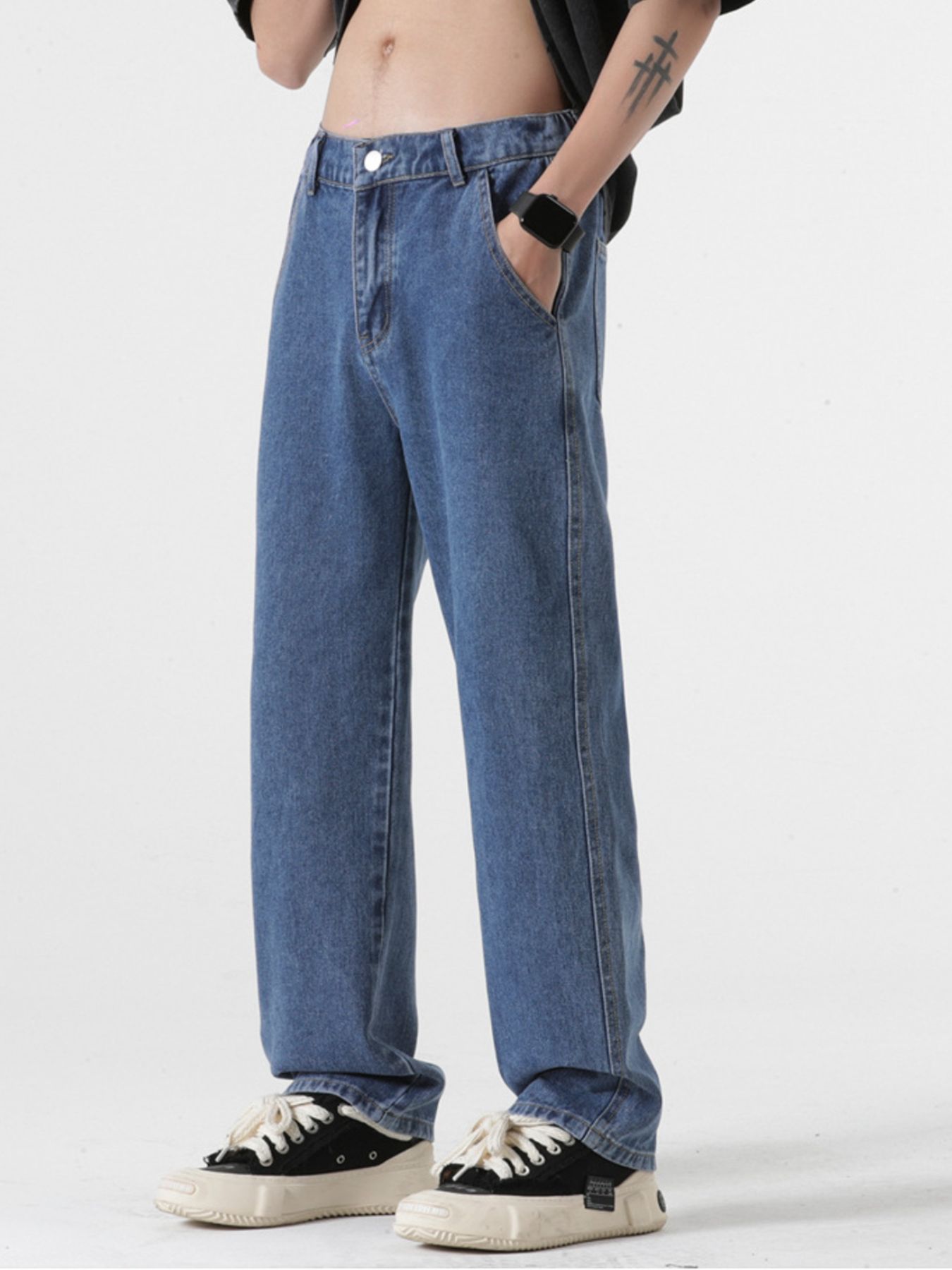 Men's Full Size Pocketed Relaxed Fit Jeans Plus Size