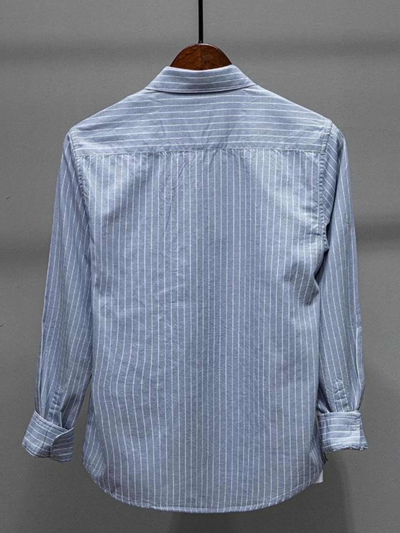 Men's Plus Size Striped Button Up Long Sleeve Shirt