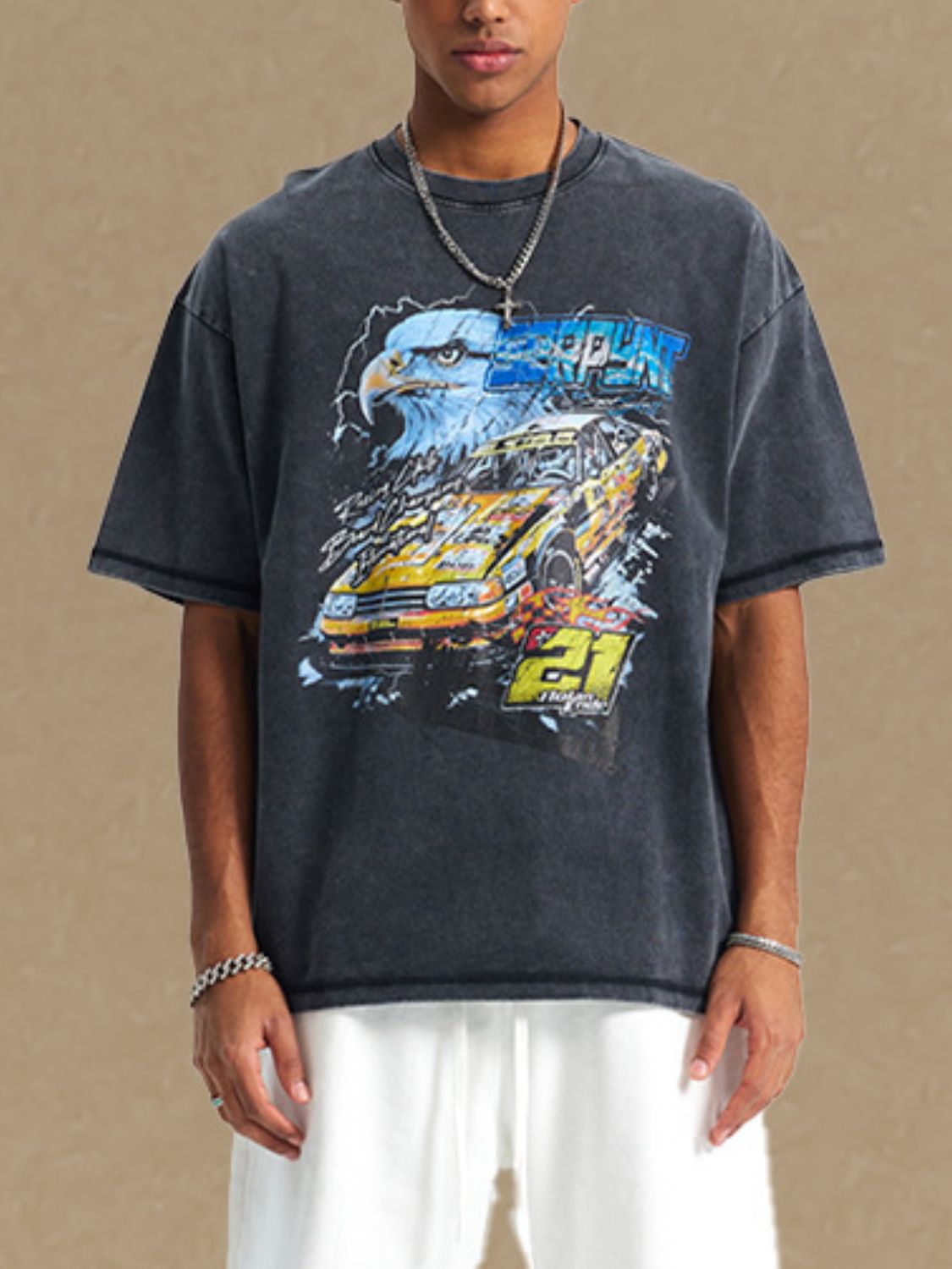 Men's Graphic Round Neck Half Sleeve T-Shirt