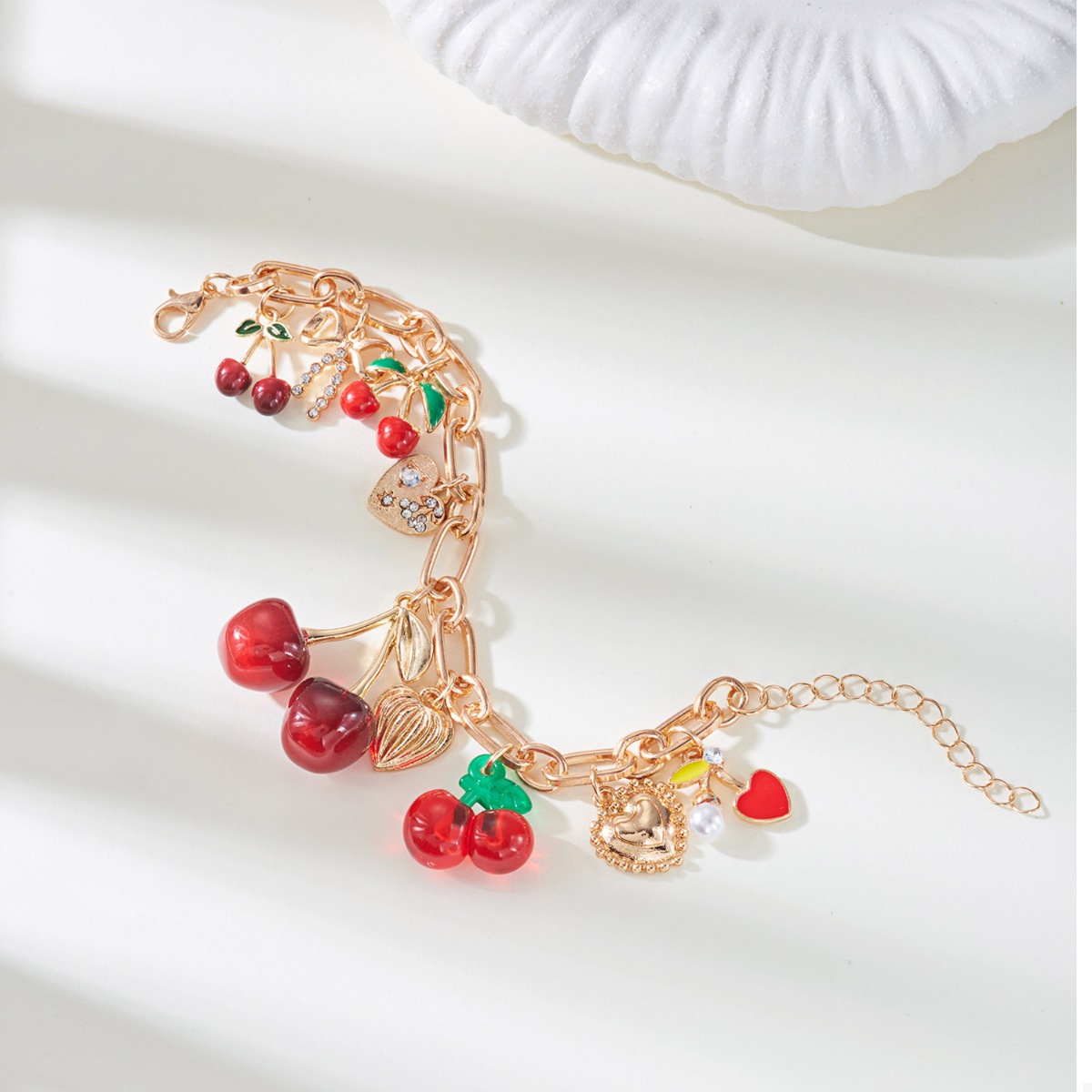 18K Gold-Plated Cherry Charm Bracelet